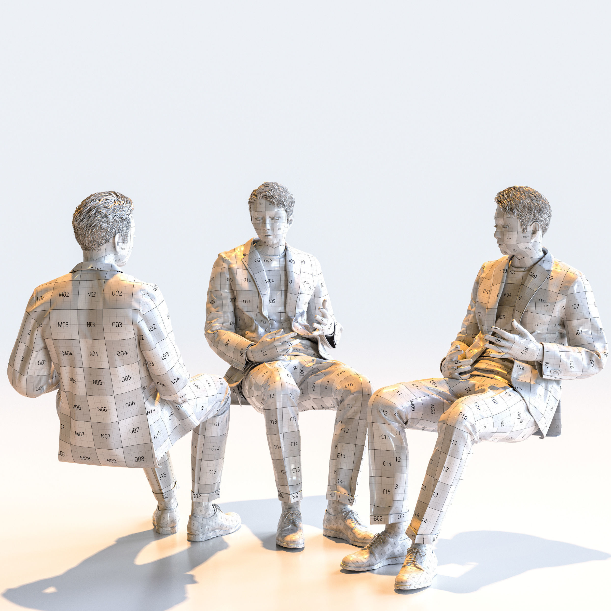 Posed Asian Smart Casual Man - 5 Pack 2 - S1-M2Y 3D model_14