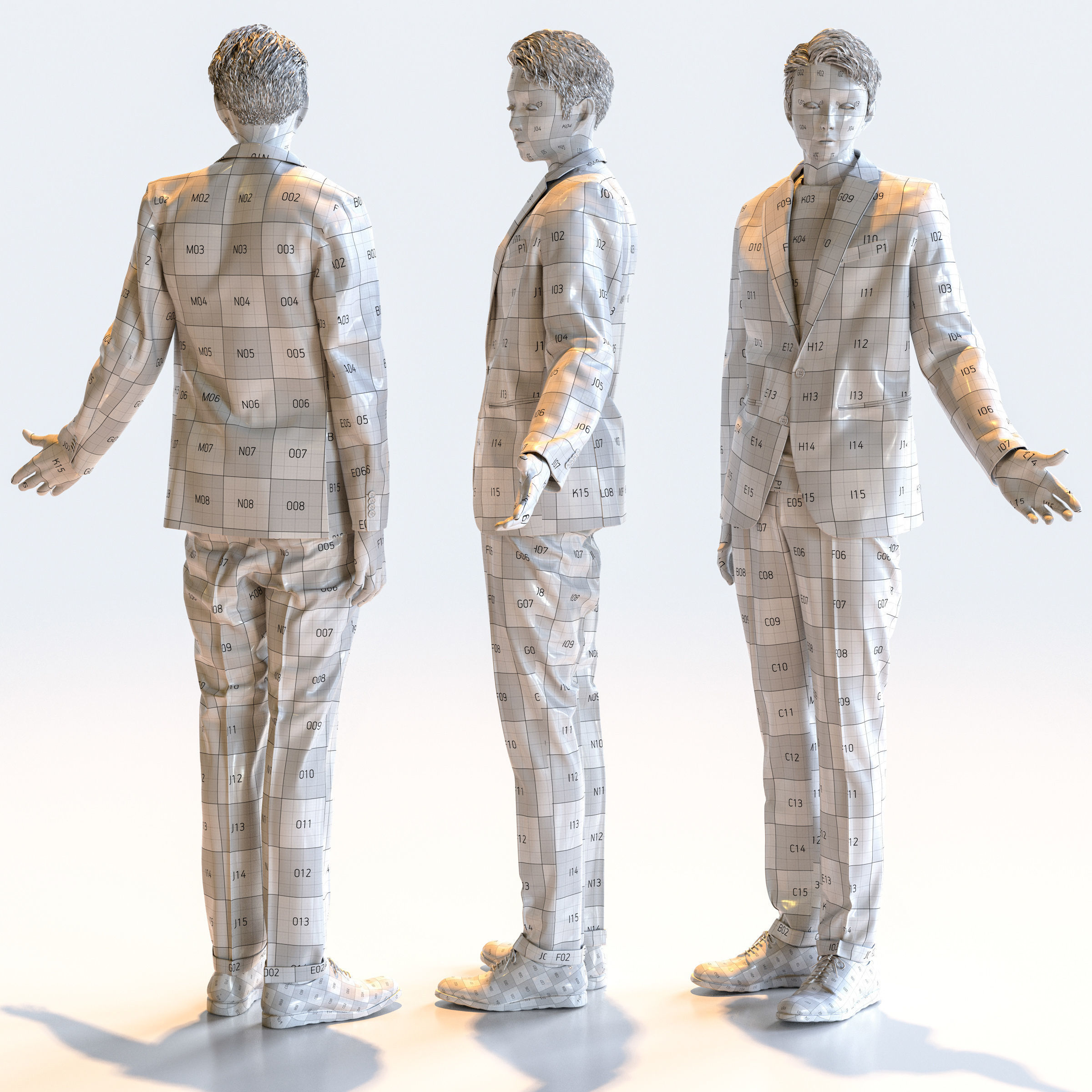Posed Asian Smart Casual Man - 5 Pack 2 - S1-M2Y 3D model_4