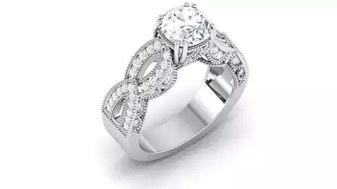 Solitaire Engagement Wedding Ring Cushion Stone Ring