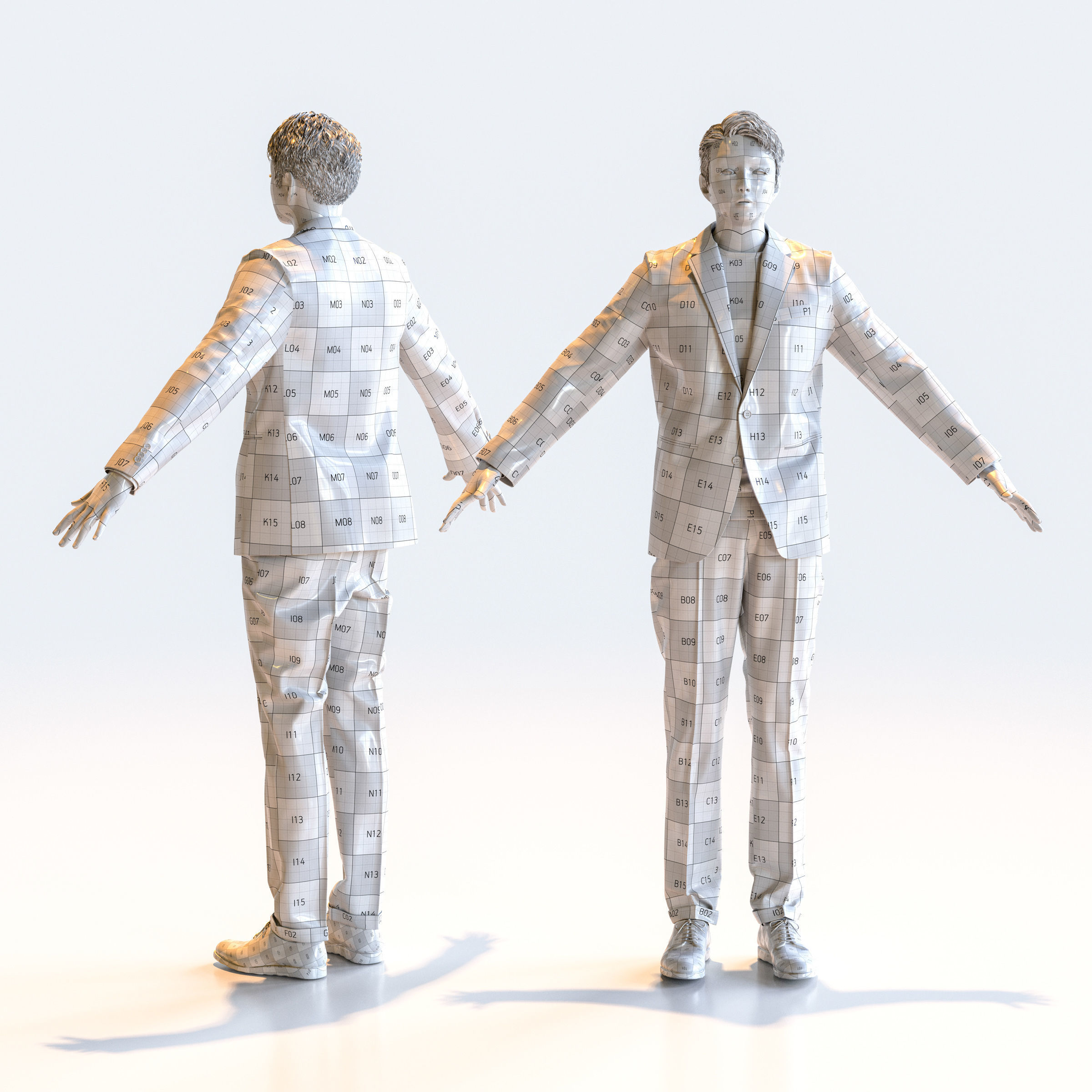 Asian Smart Casual Man in A-pose 2 - S1-M2Y A 3D model_2