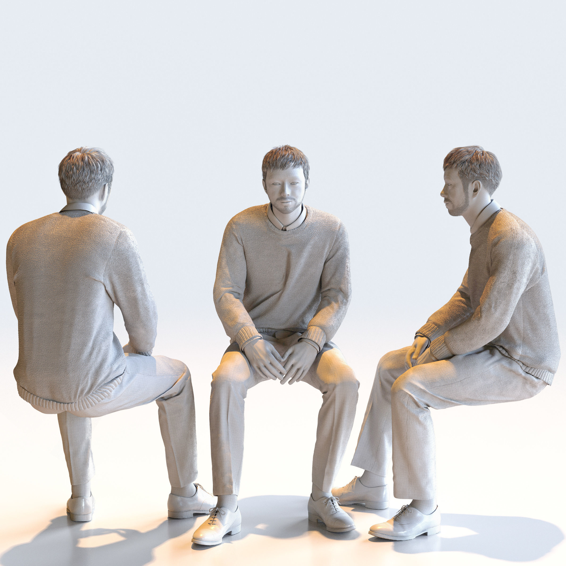 Posed Asian Smart Casual Man - 5 Pack 3 - S1-M3G 3D model_15