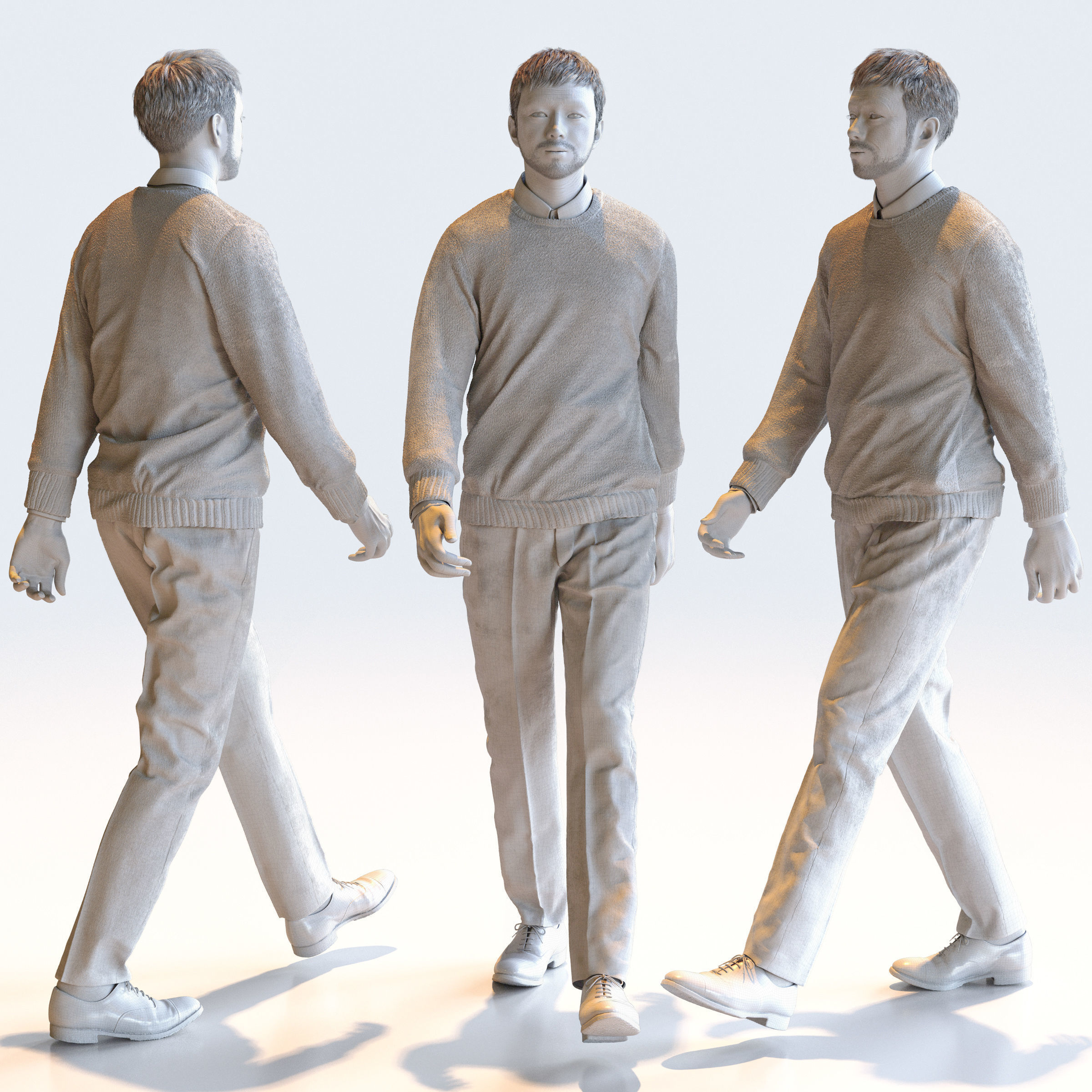 Posed Asian Smart Casual Man - 5 Pack 3 - S1-M3G 3D model_12