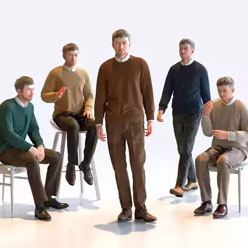 Posed Asian Smart Casual Man - 5 Pack 3 - S1-M3G