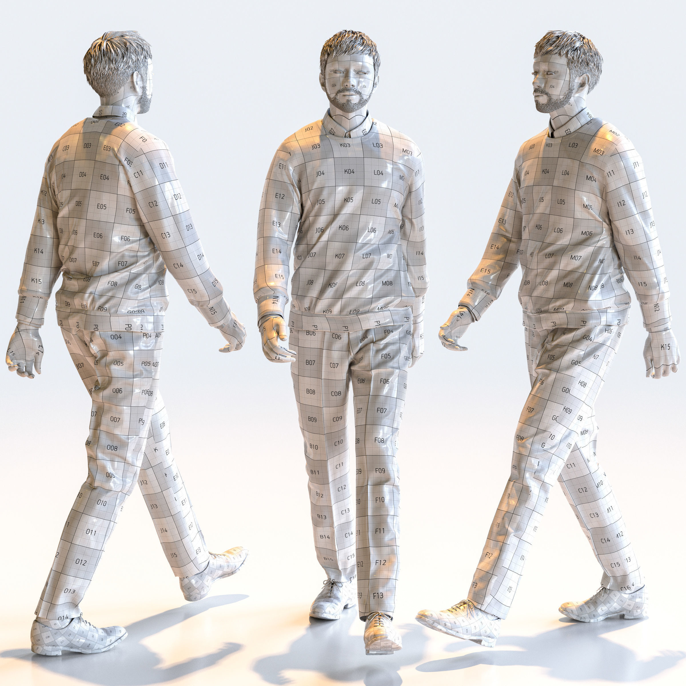 Posed Asian Smart Casual Man - 5 Pack 3 - S1-M3G 3D model_13