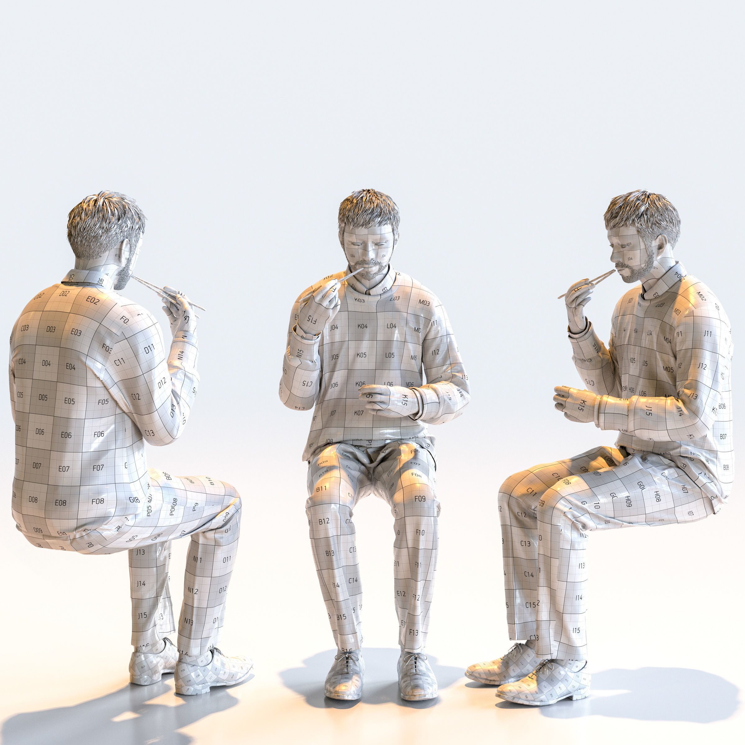 Posed Asian Smart Casual Man - 5 Pack 3 - S1-M3G 3D model_10