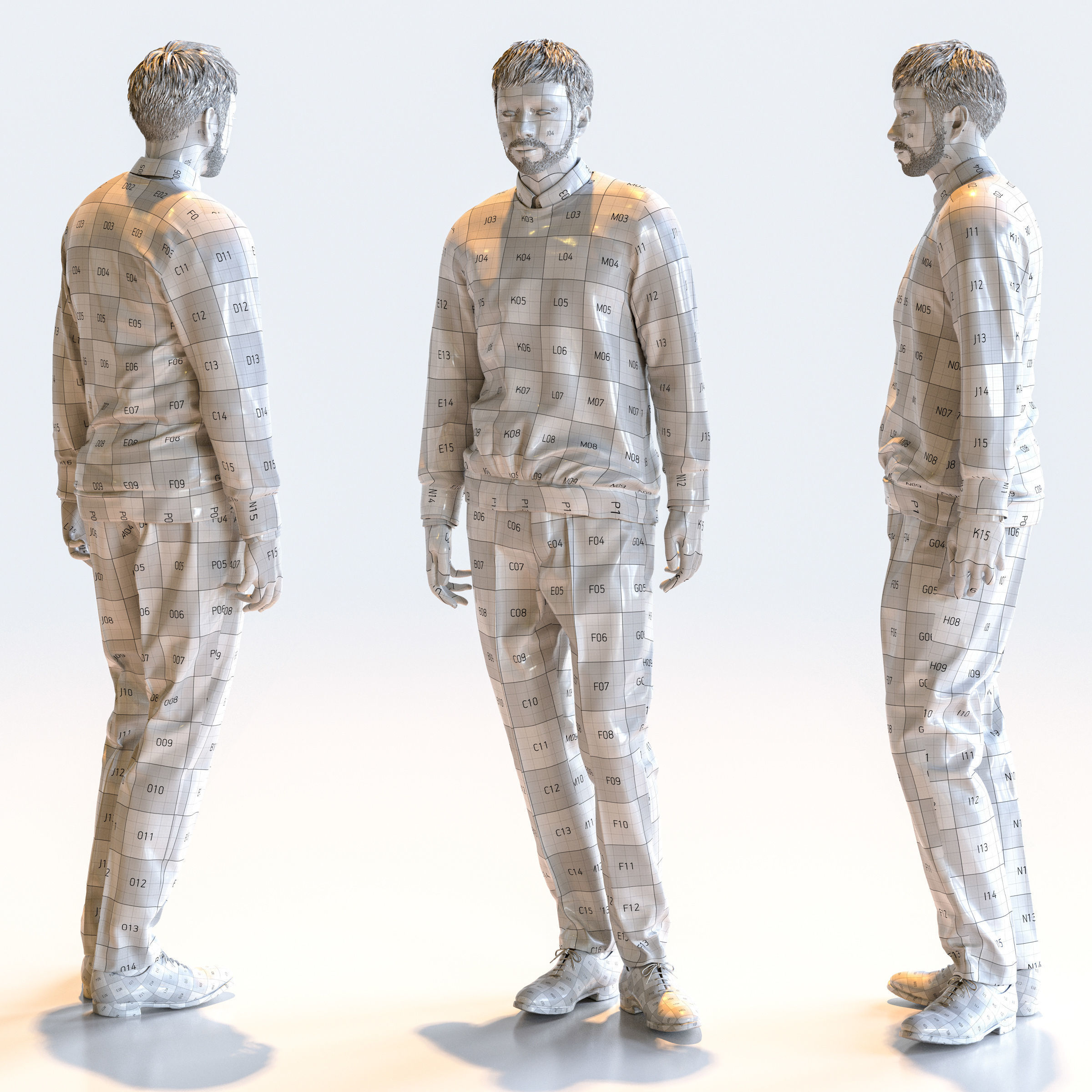 Posed Asian Smart Casual Man - 5 Pack 3 - S1-M3G 3D model_4