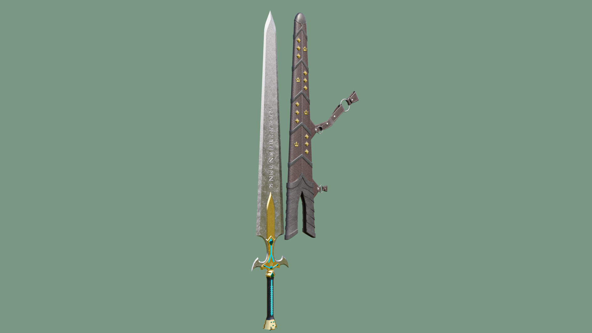 10 Swords Collection PBR Unity UE Arnold V-Ray Textures Included _7