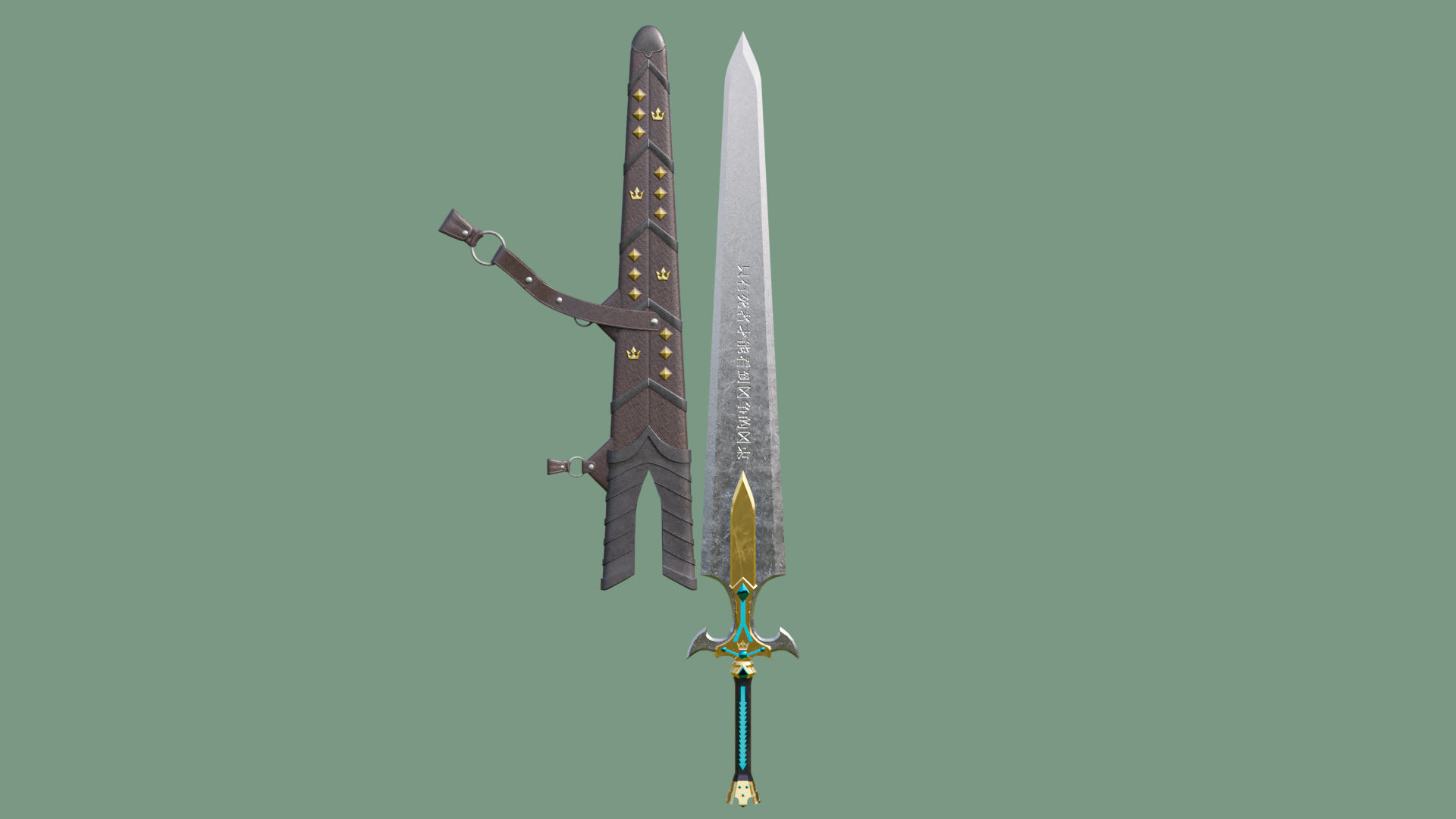 10 Swords Collection PBR Unity UE Arnold V-Ray Textures Included _6