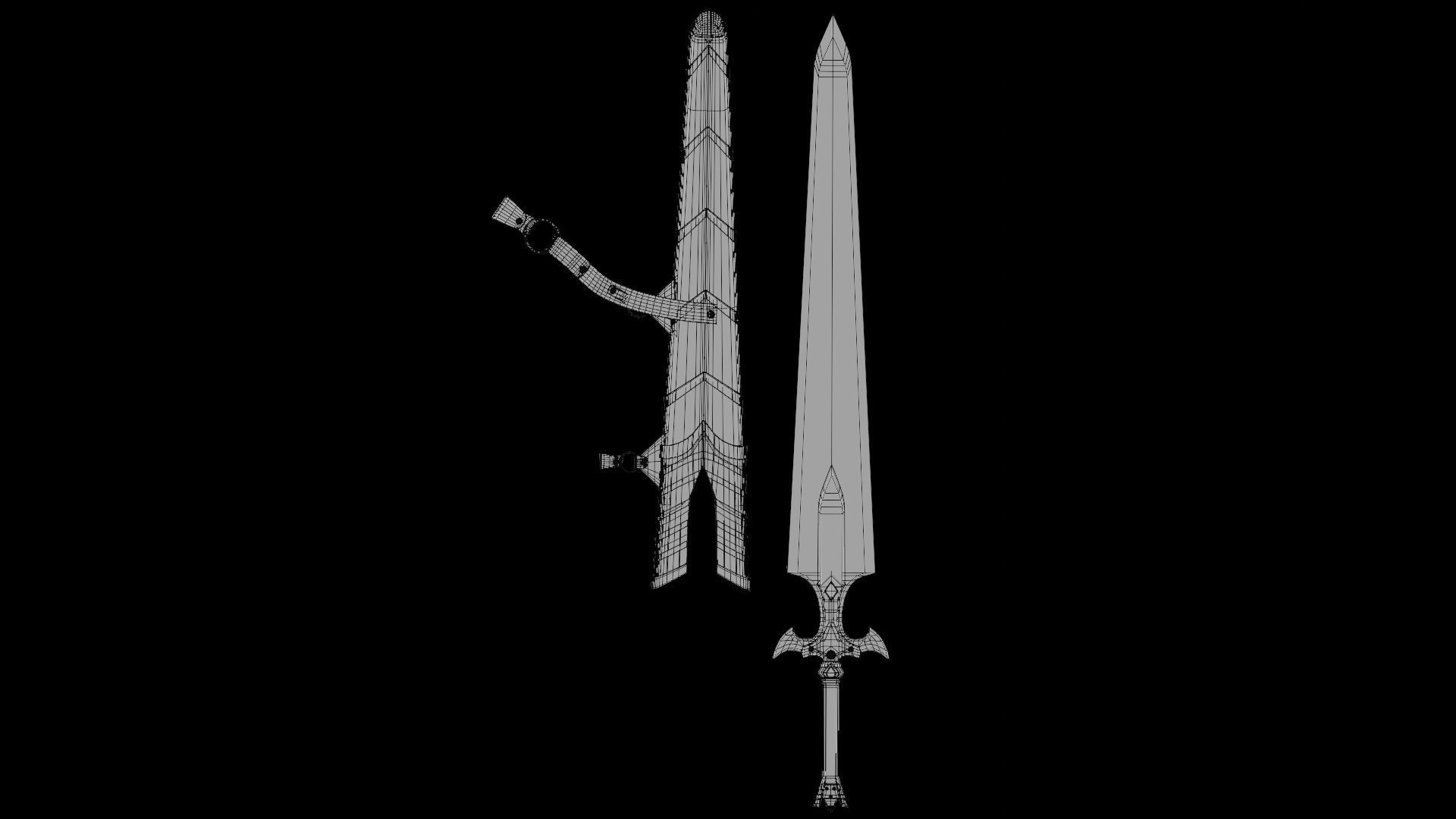 10 Swords Collection PBR Unity UE Arnold V-Ray Textures Included _12