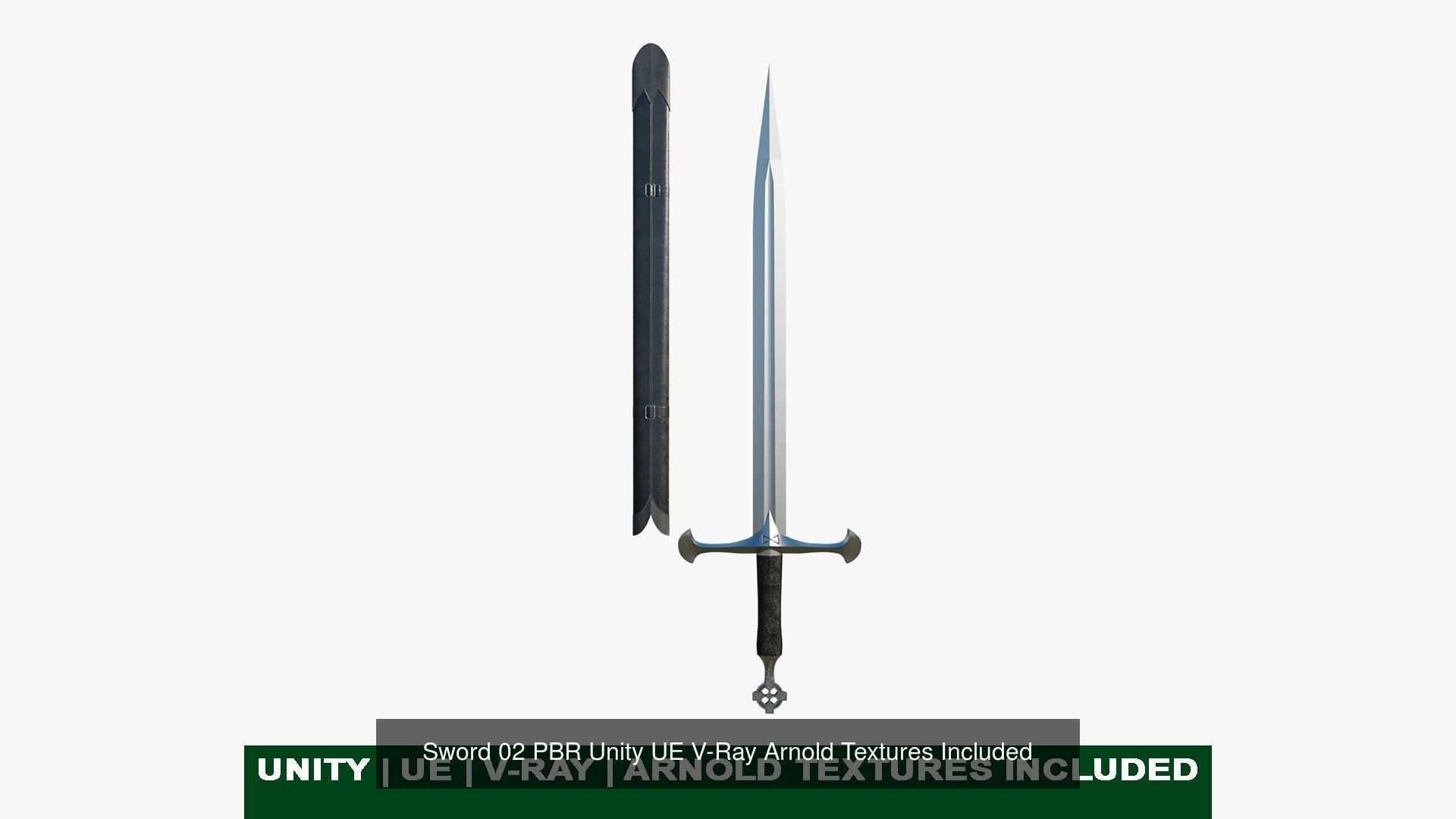 10 Swords Collection PBR Unity UE Arnold V-Ray Textures Included _16