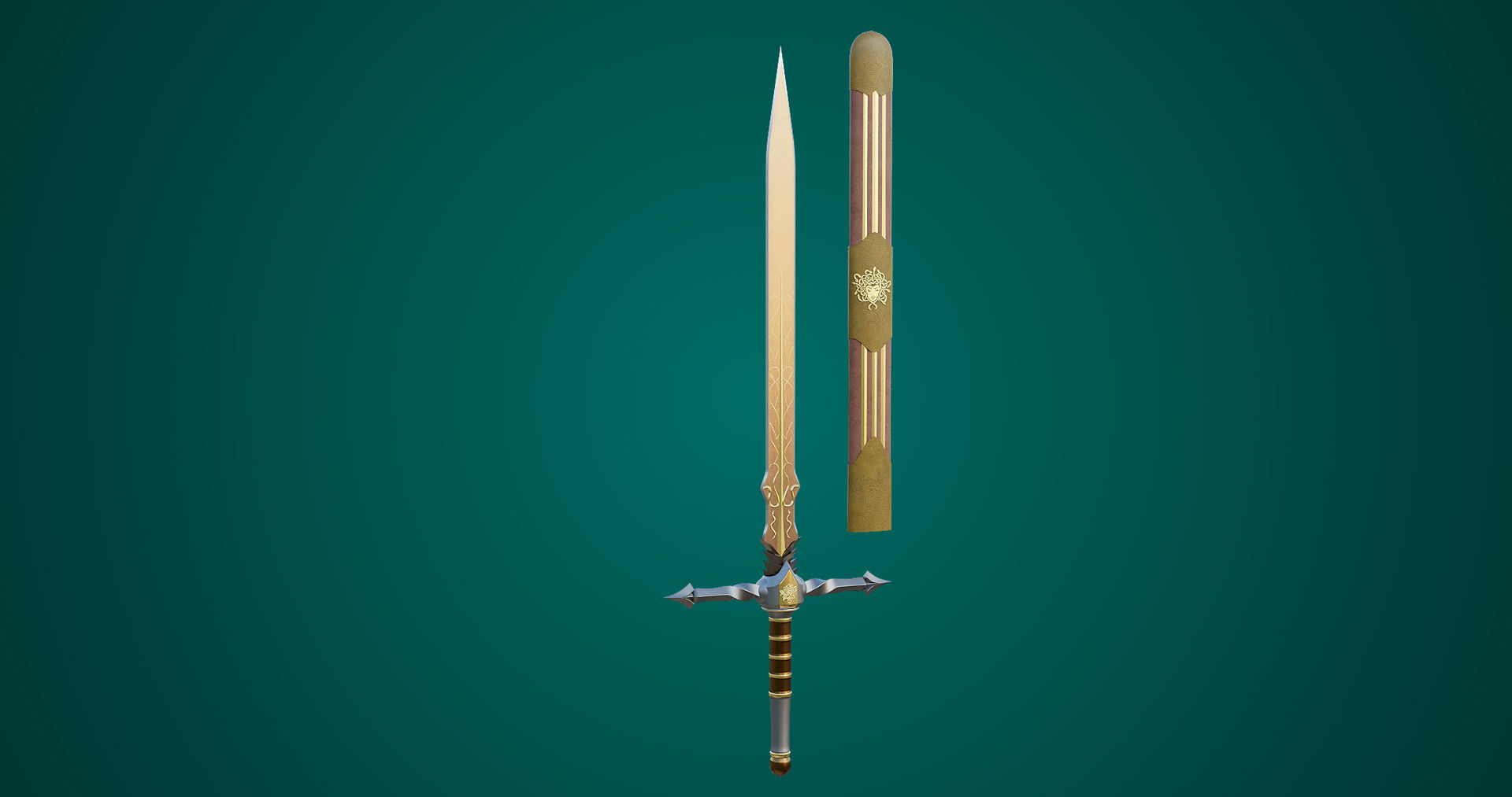 10 Swords Collection PBR Unity UE Arnold V-Ray Textures Included _59