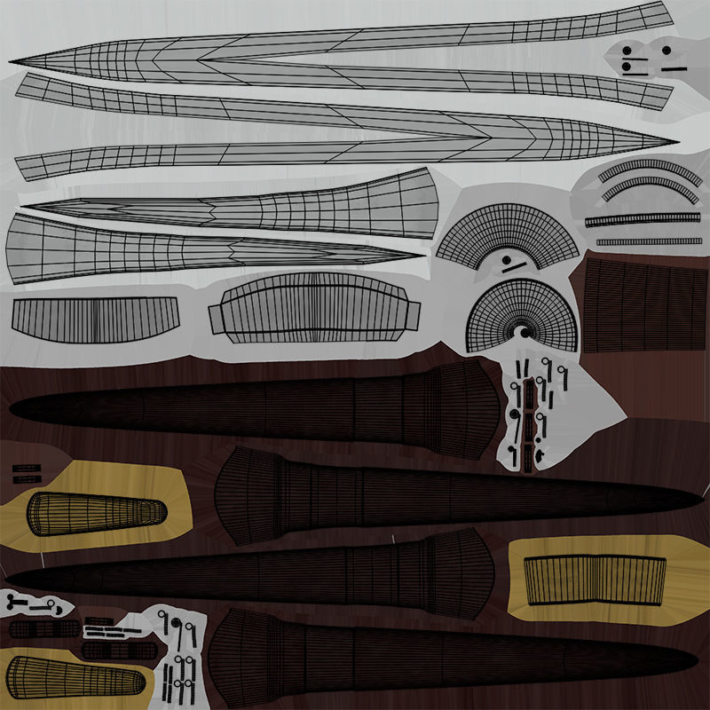 10 Swords Collection PBR Unity UE Arnold V-Ray Textures Included _84