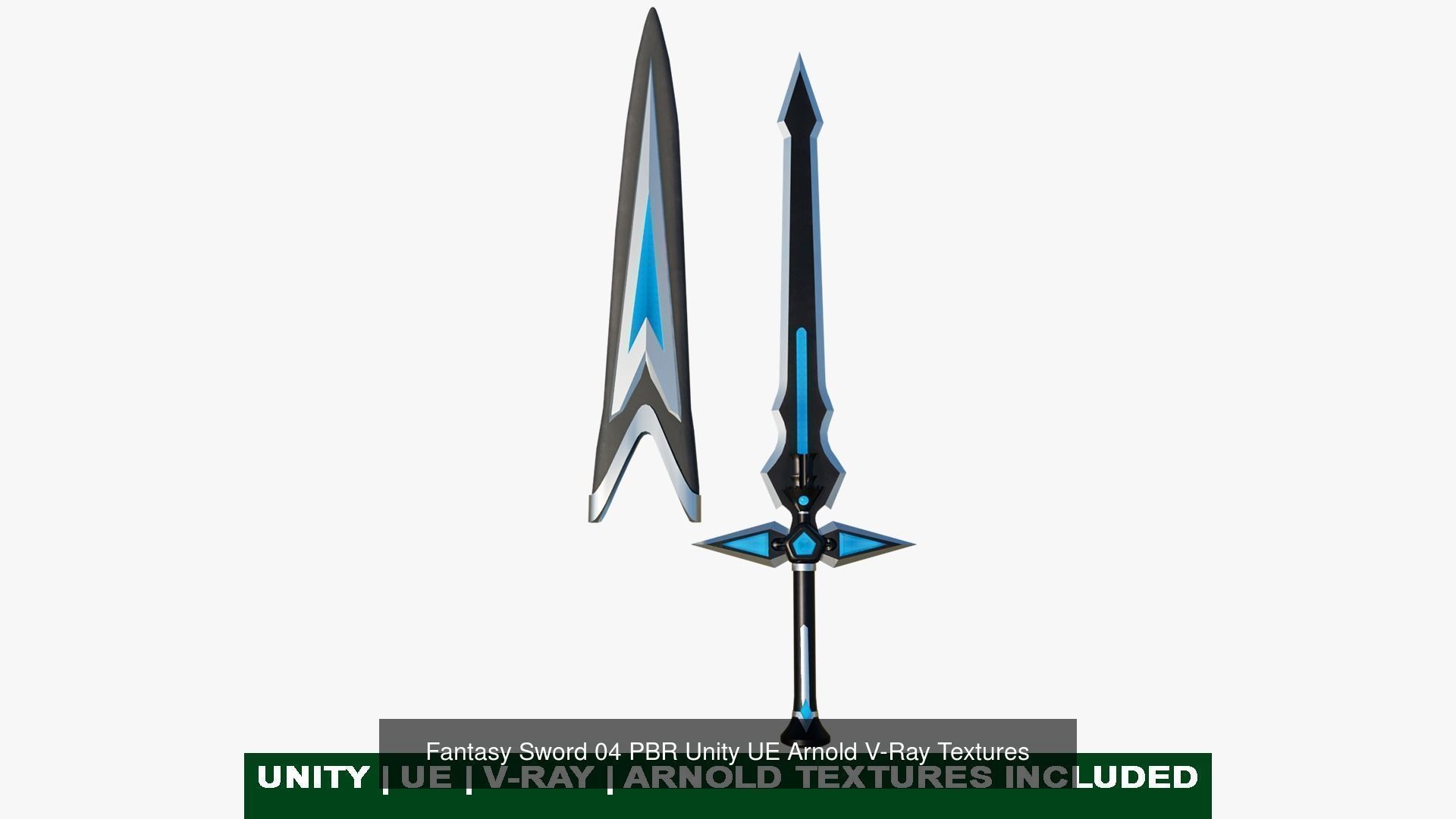 10 Swords Collection PBR Unity UE Arnold V-Ray Textures Included _34