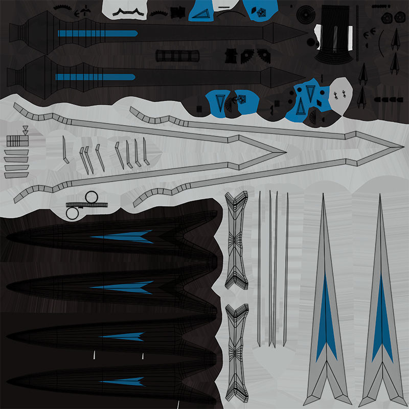 10 Swords Collection PBR Unity UE Arnold V-Ray Textures Included _44