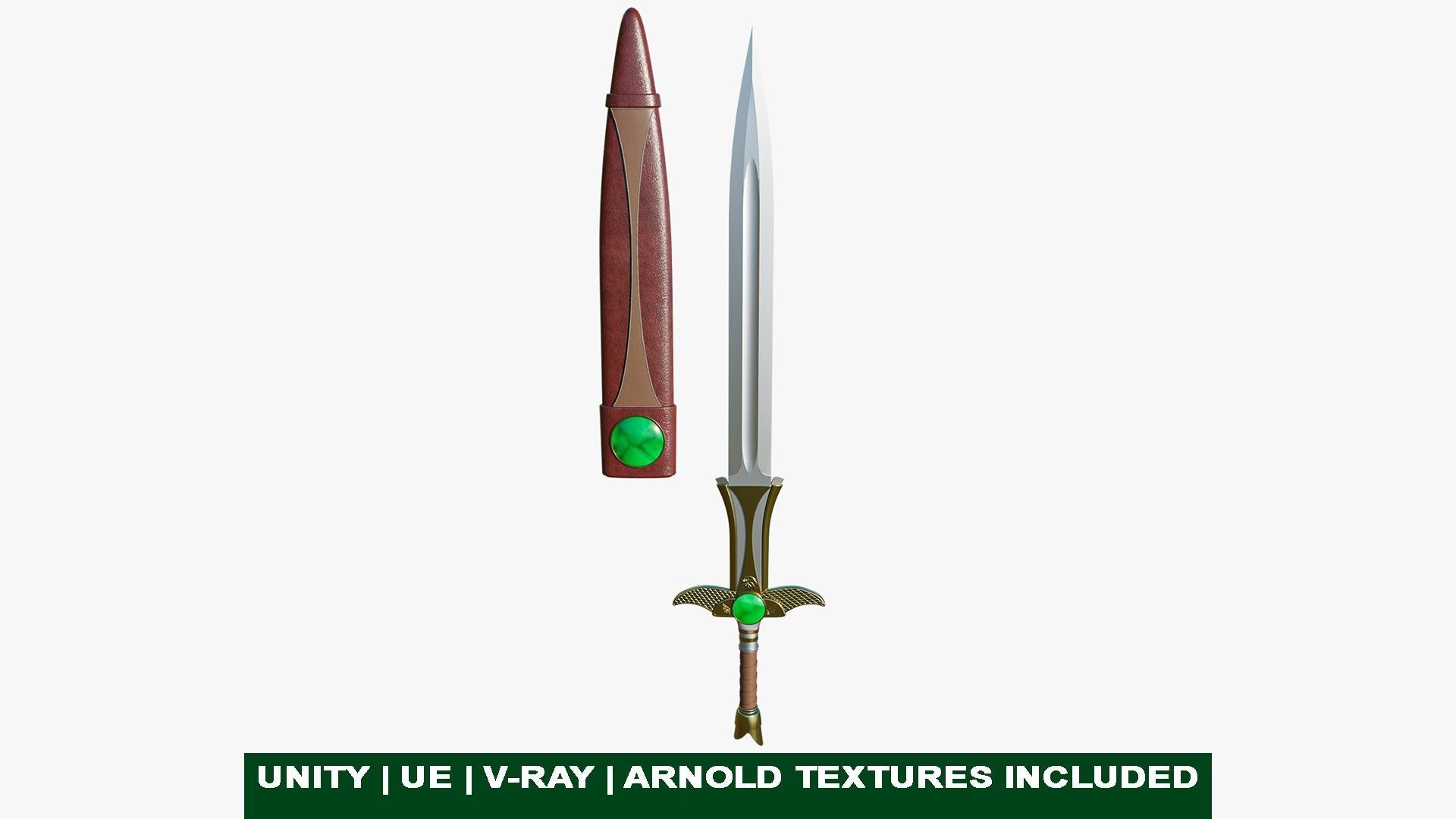 10 Swords Collection PBR Unity UE Arnold V-Ray Textures Included _96