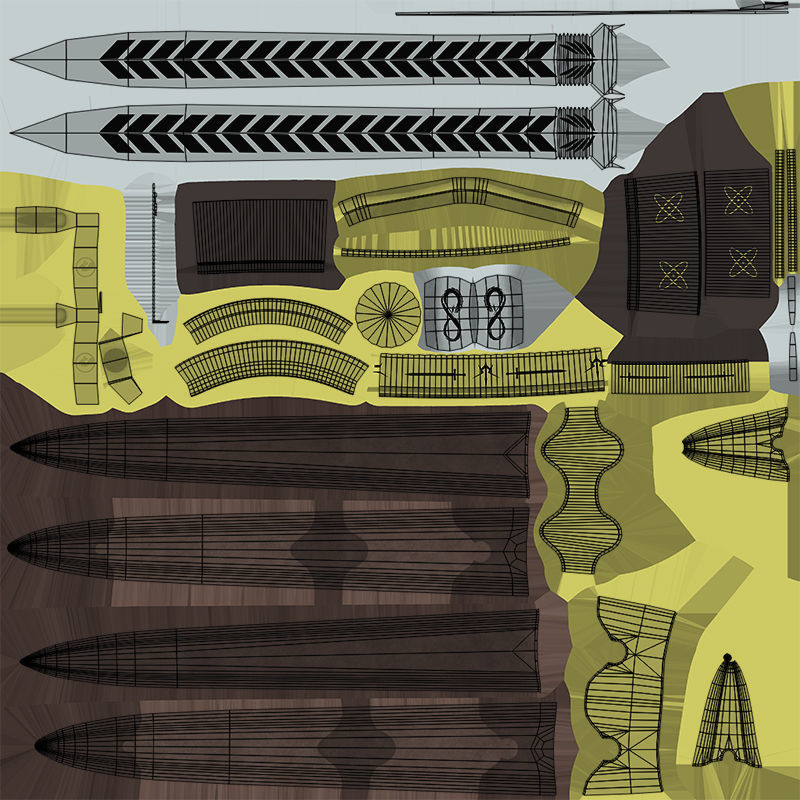 10 Swords Collection PBR Unity UE Arnold V-Ray Textures Included _33