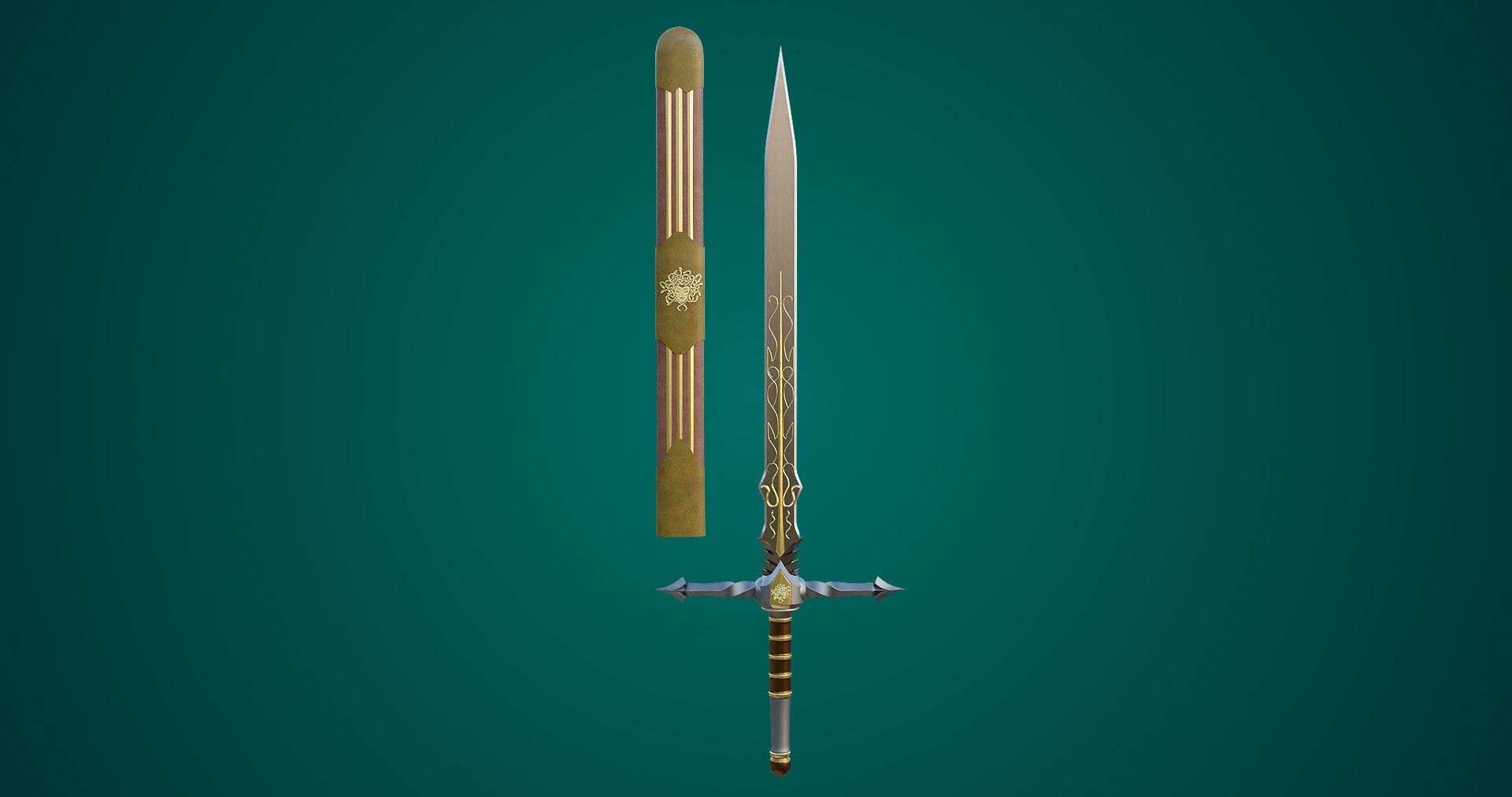 10 Swords Collection PBR Unity UE Arnold V-Ray Textures Included _56