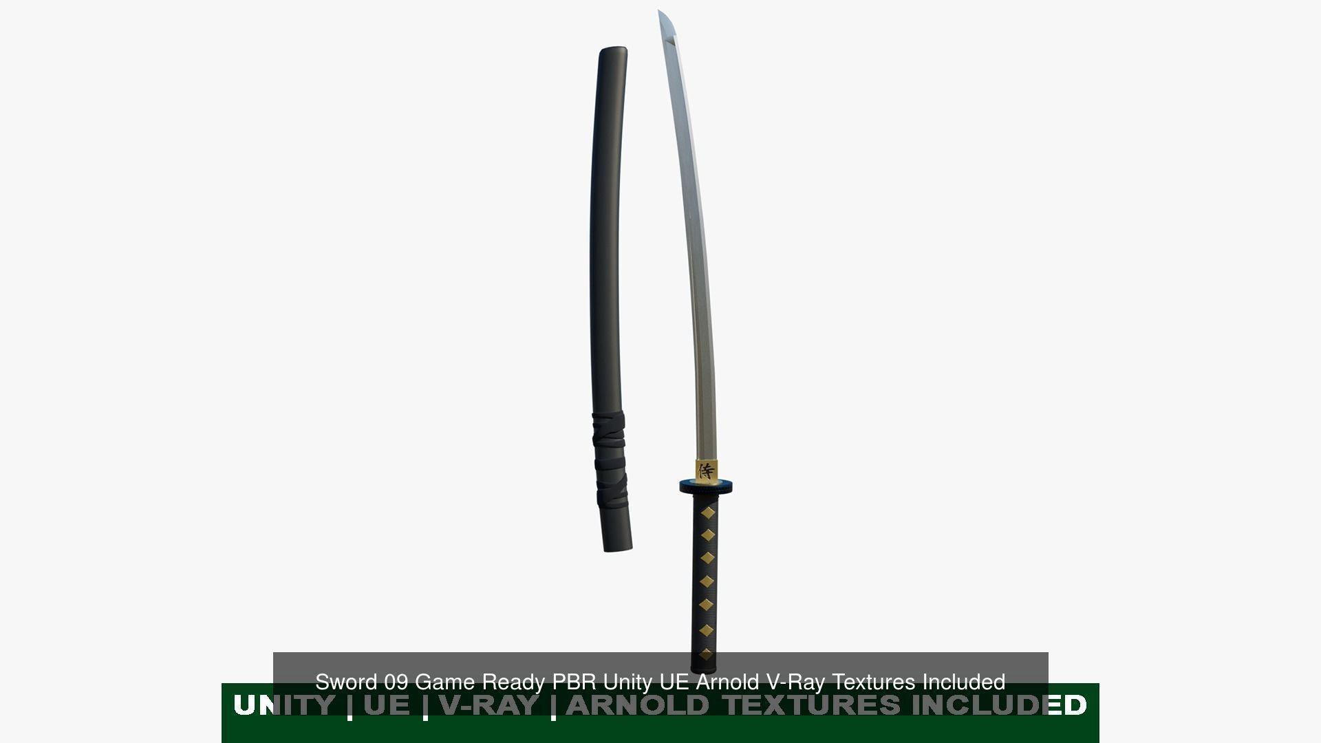 10 Swords Collection PBR Unity UE Arnold V-Ray Textures Included _85