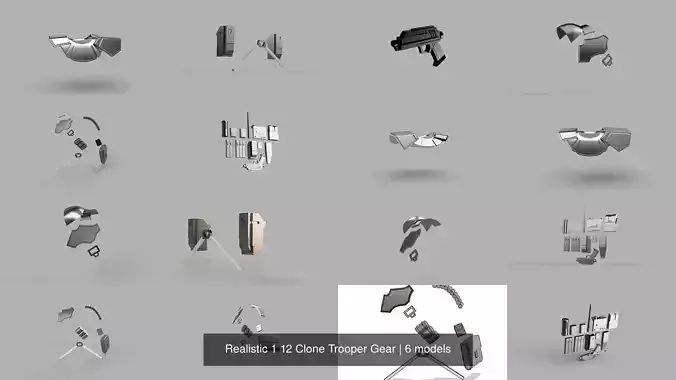 Realistic 1 12 Clone Trooper Gear 3D Model Collection
