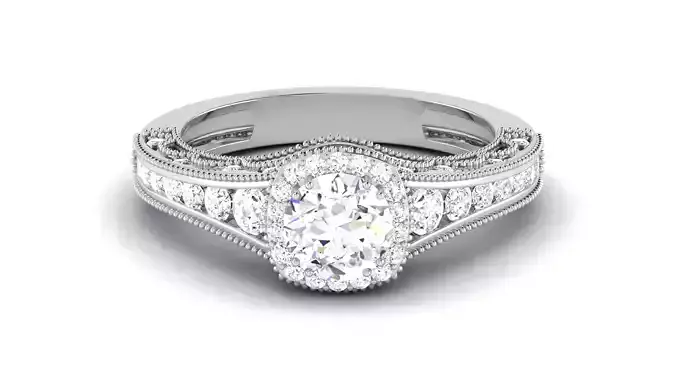 Solitaire Wedding Engagement Halo Ring 3dm STl OBJ FBX Details
