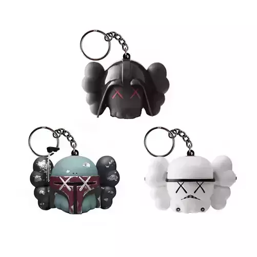 Kaws Keychain Mandalorian x Stormtrooper x Darth Vader for Print