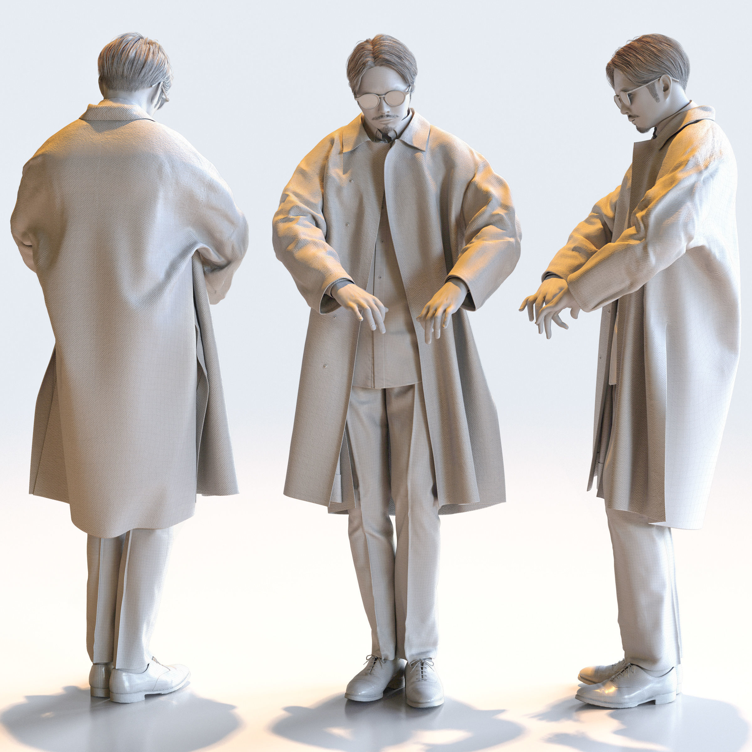 Posed Asian Smart Casual Man - 5 Pack 4 - S1-M4S 3D model_3