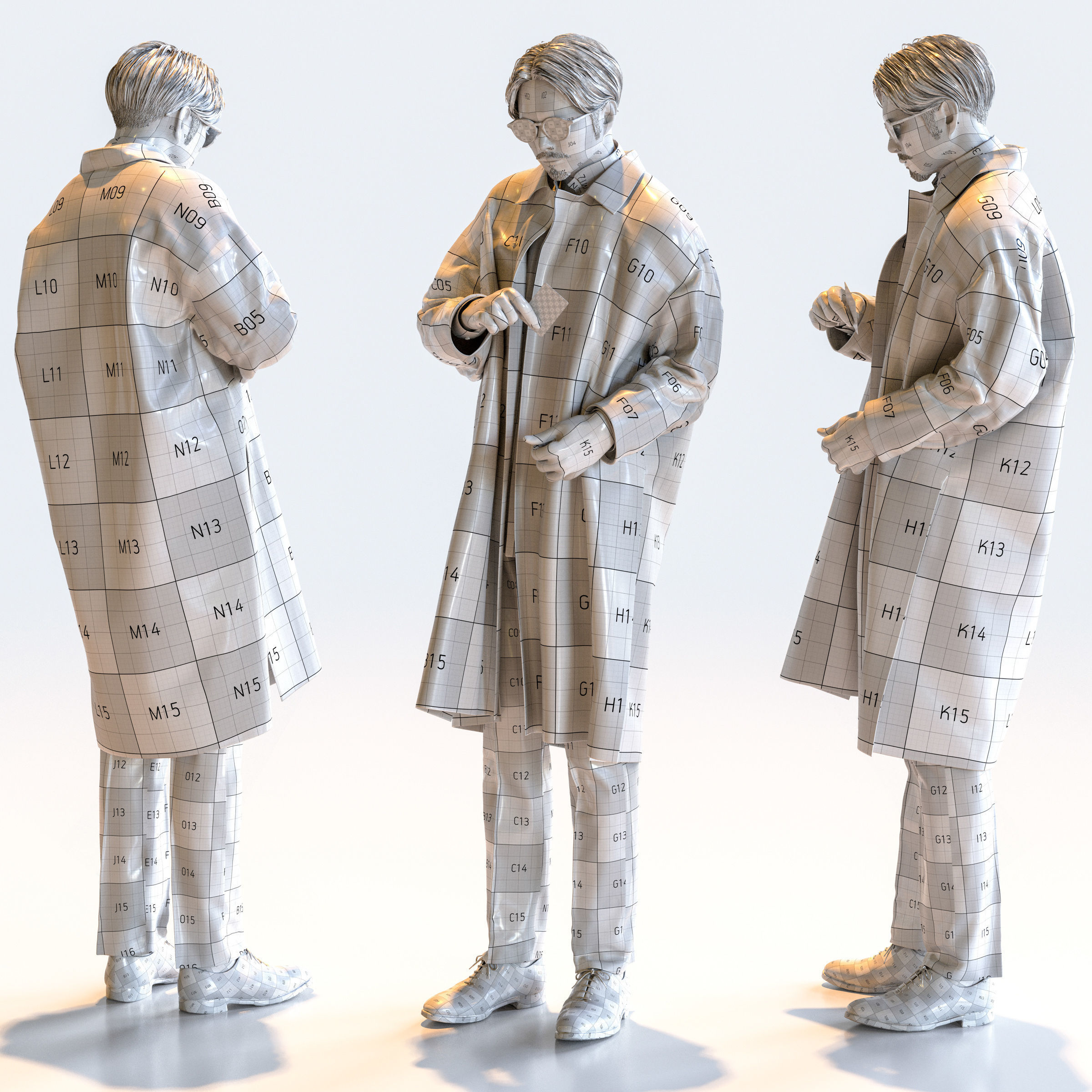 Posed Asian Smart Casual Man - 5 Pack 4 - S1-M4S 3D model_7