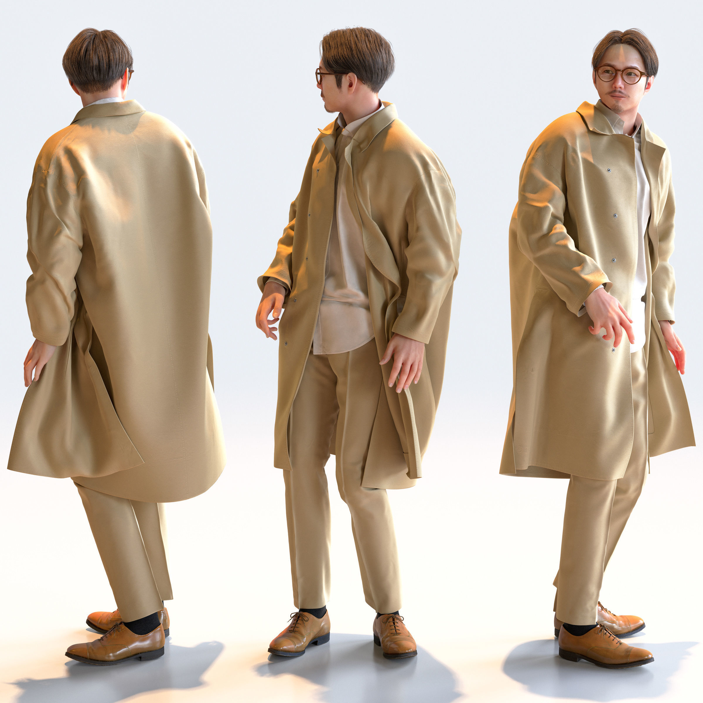 Posed Asian Smart Casual Man - 5 Pack 4 - S1-M4S 3D model_11