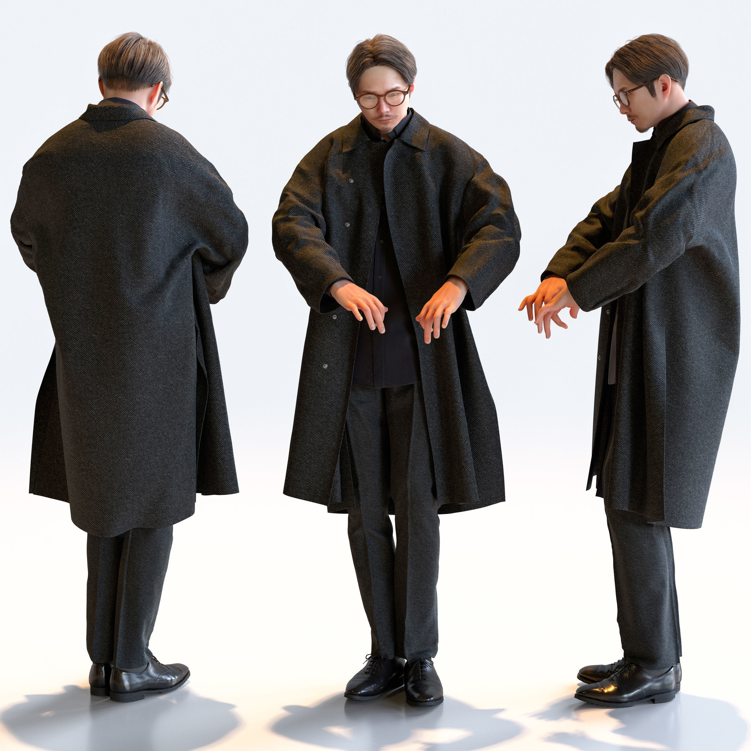 Posed Asian Smart Casual Man - 5 Pack 4 - S1-M4S 3D model_2