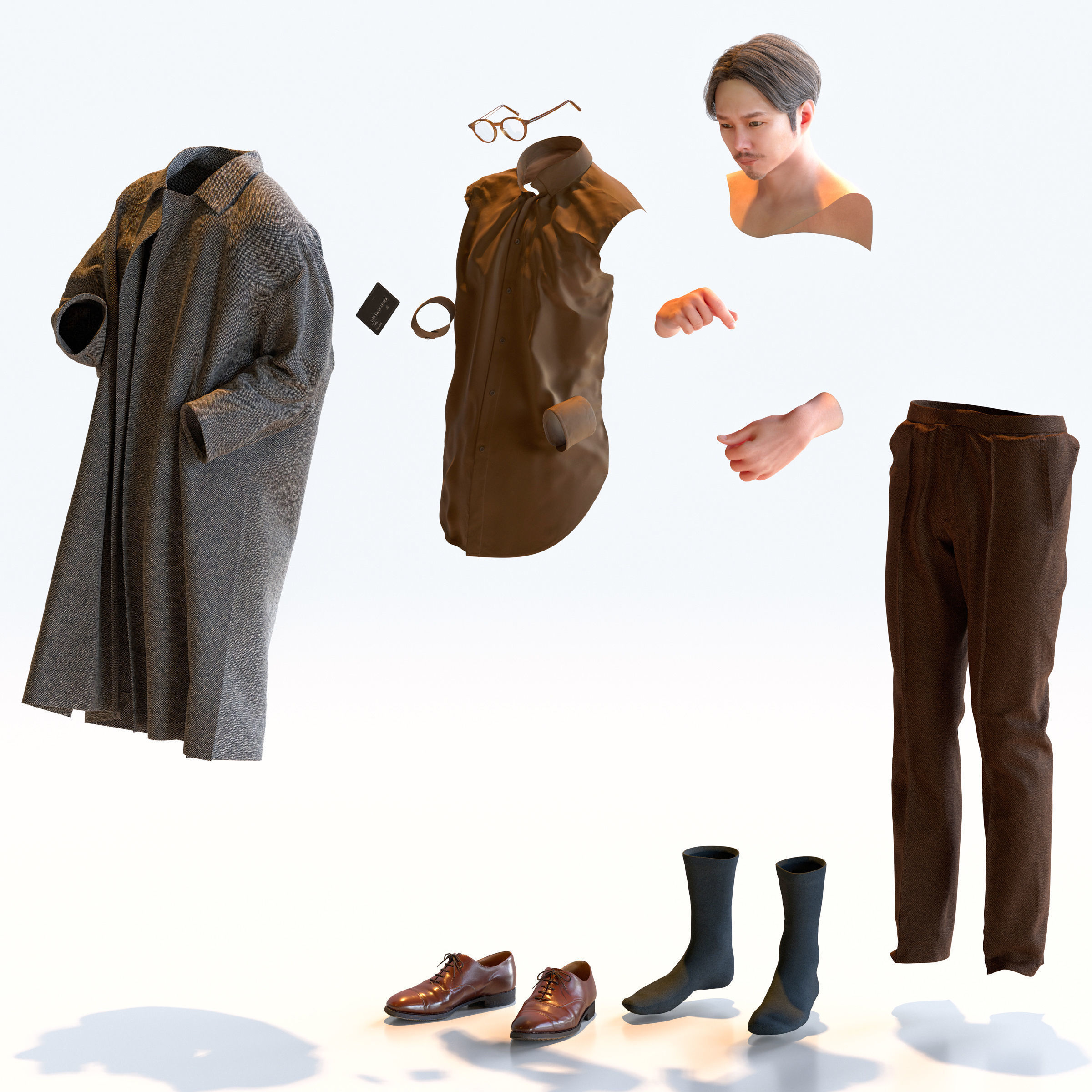 Posed Asian Smart Casual Man - 5 Pack 4 - S1-M4S 3D model_17