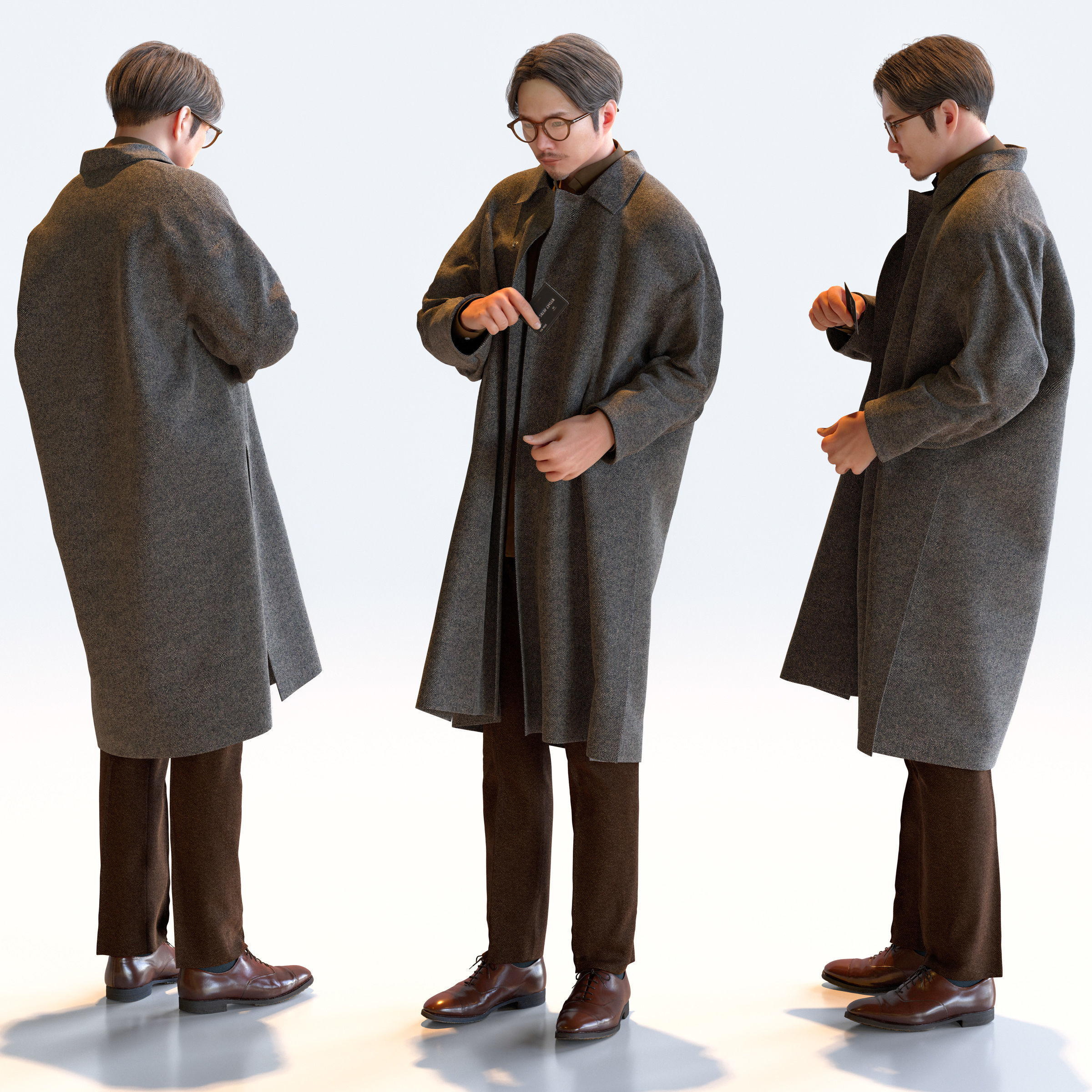 Posed Asian Smart Casual Man - 5 Pack 4 - S1-M4S 3D model_5