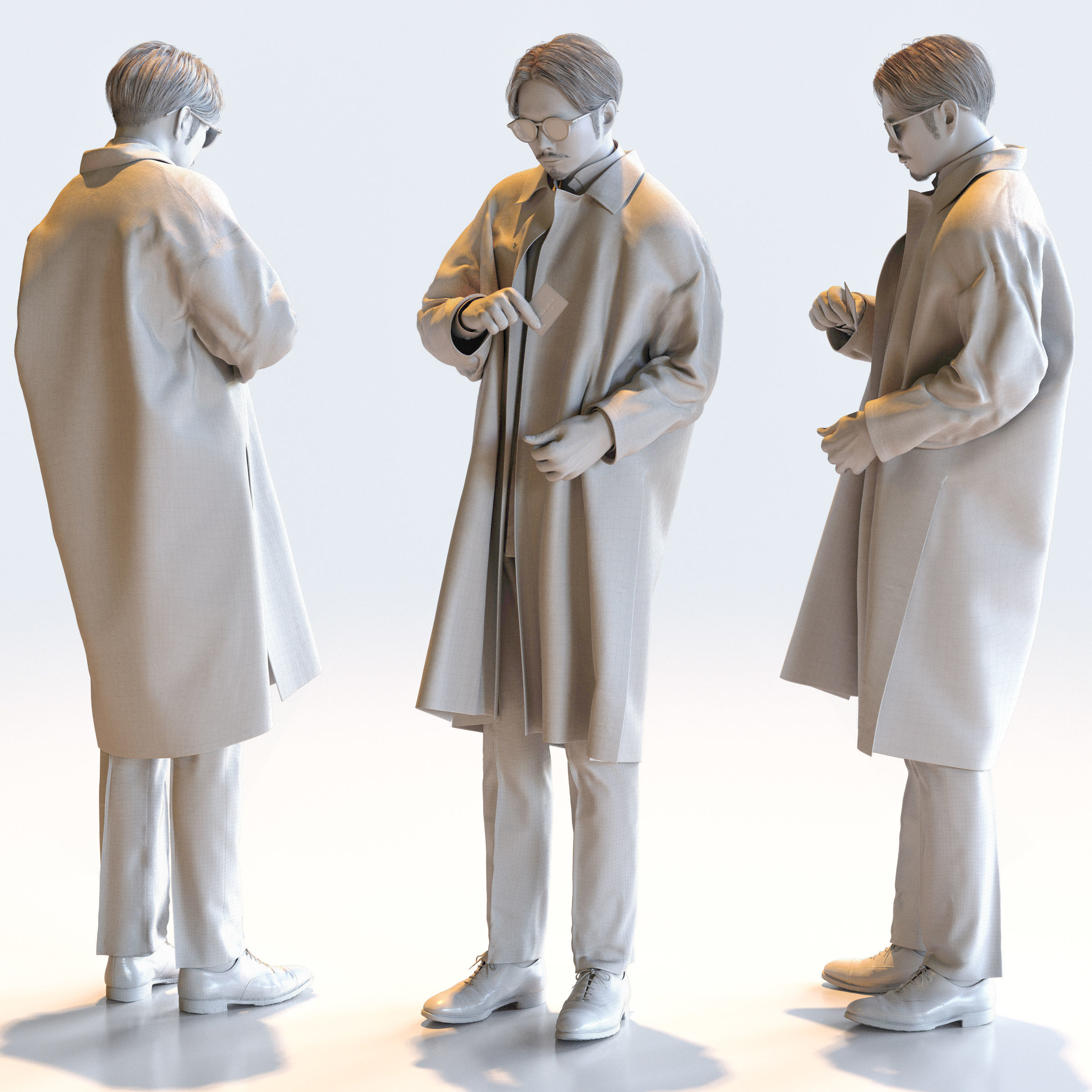 Posed Asian Smart Casual Man - 5 Pack 4 - S1-M4S 3D model_6