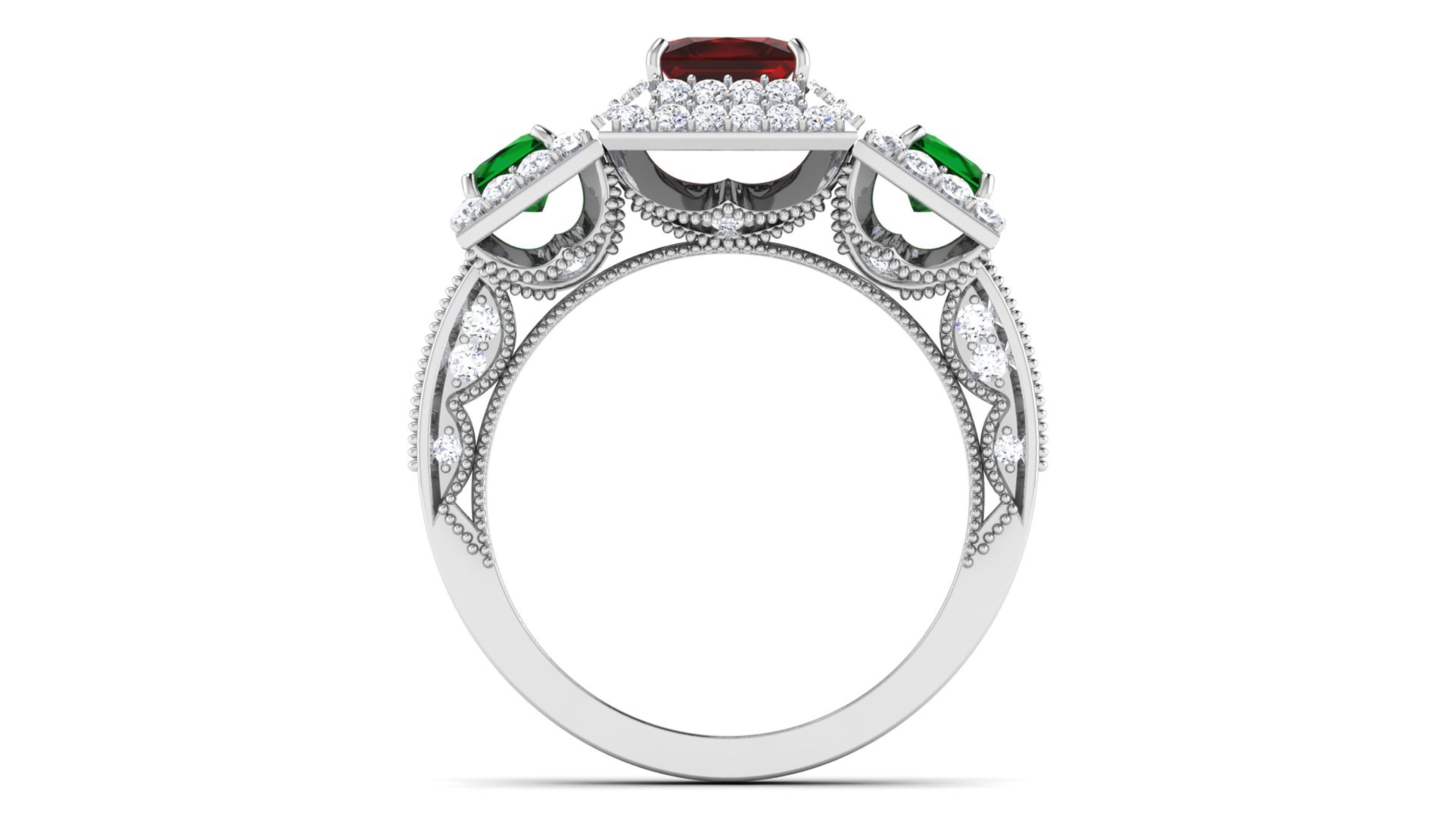Engagement Wedding Ring Ruby Bridal Ring 3D print model_1