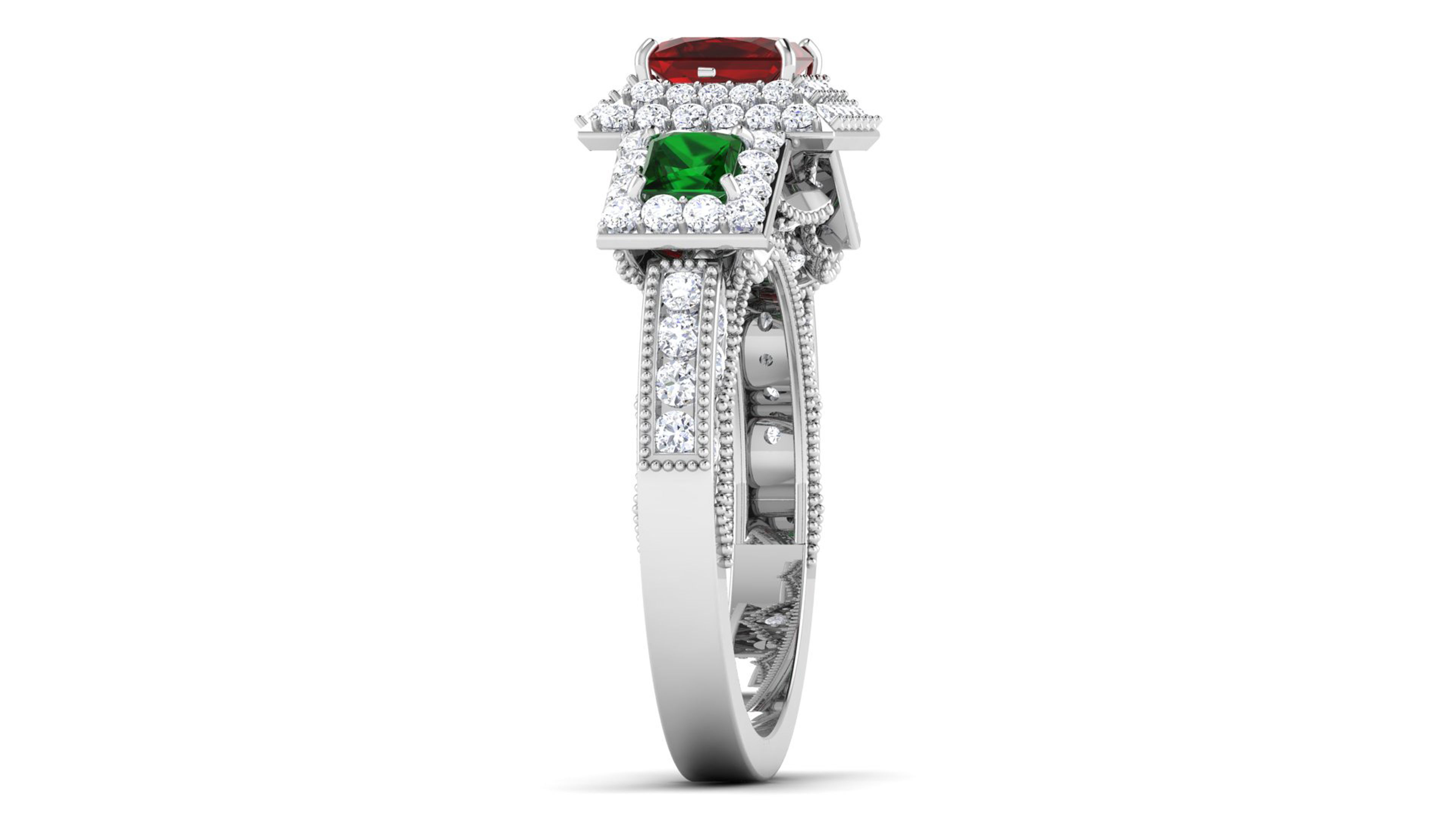Engagement Wedding Ring Ruby Bridal Ring 3D print model_2
