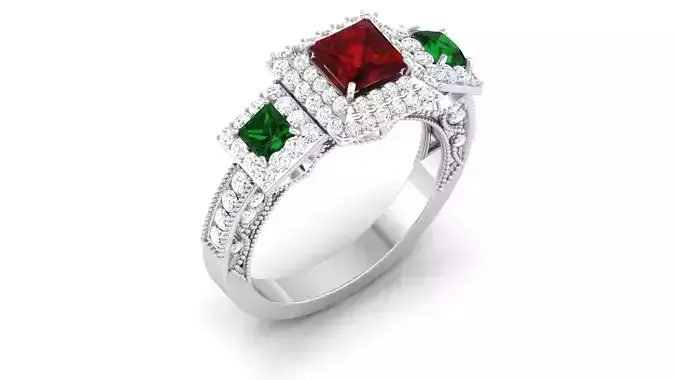 Engagement Wedding Ring Ruby Bridal Ring