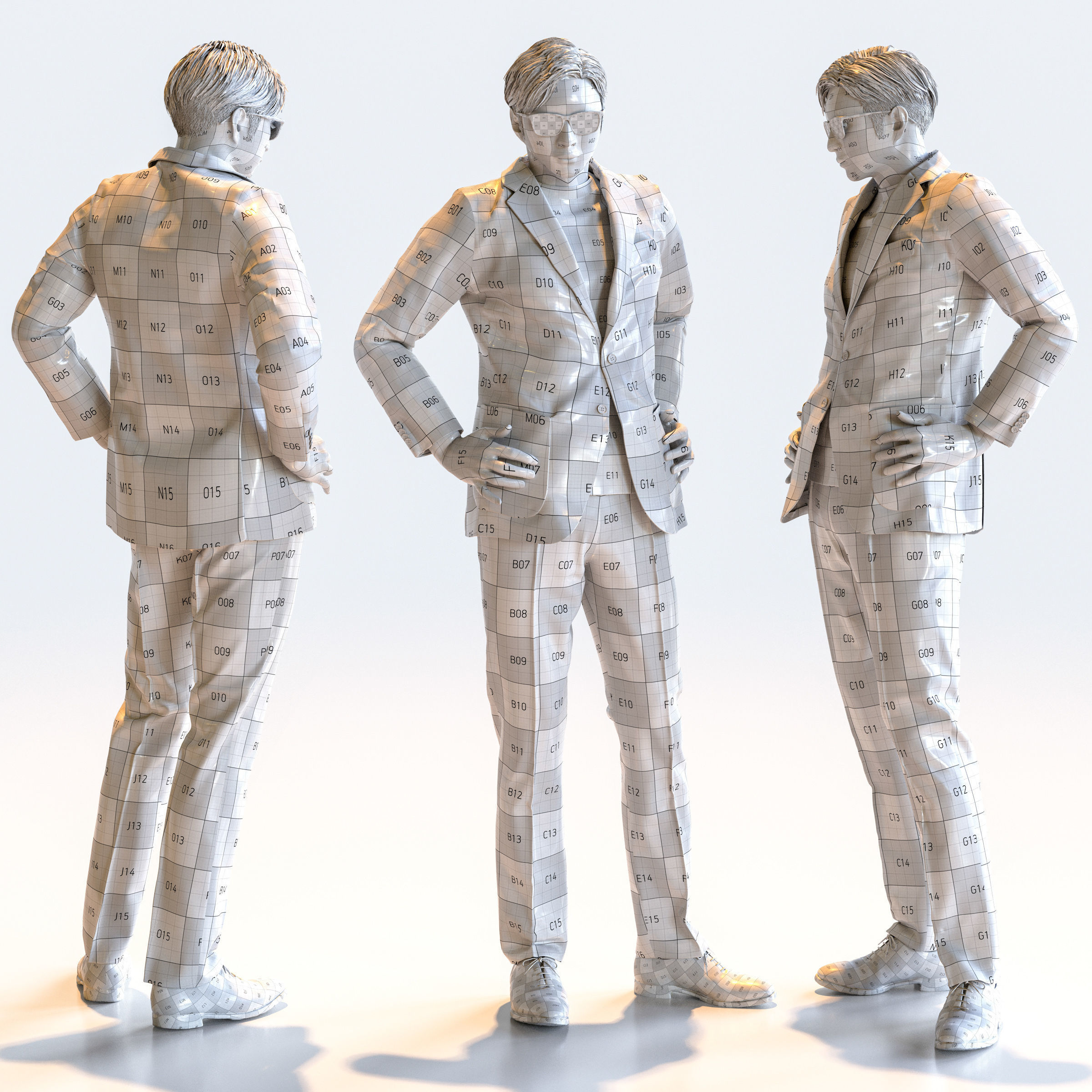 Posed Asian Smart Casual Man - 5 Pack 5 - S1-M5E 3D model_4