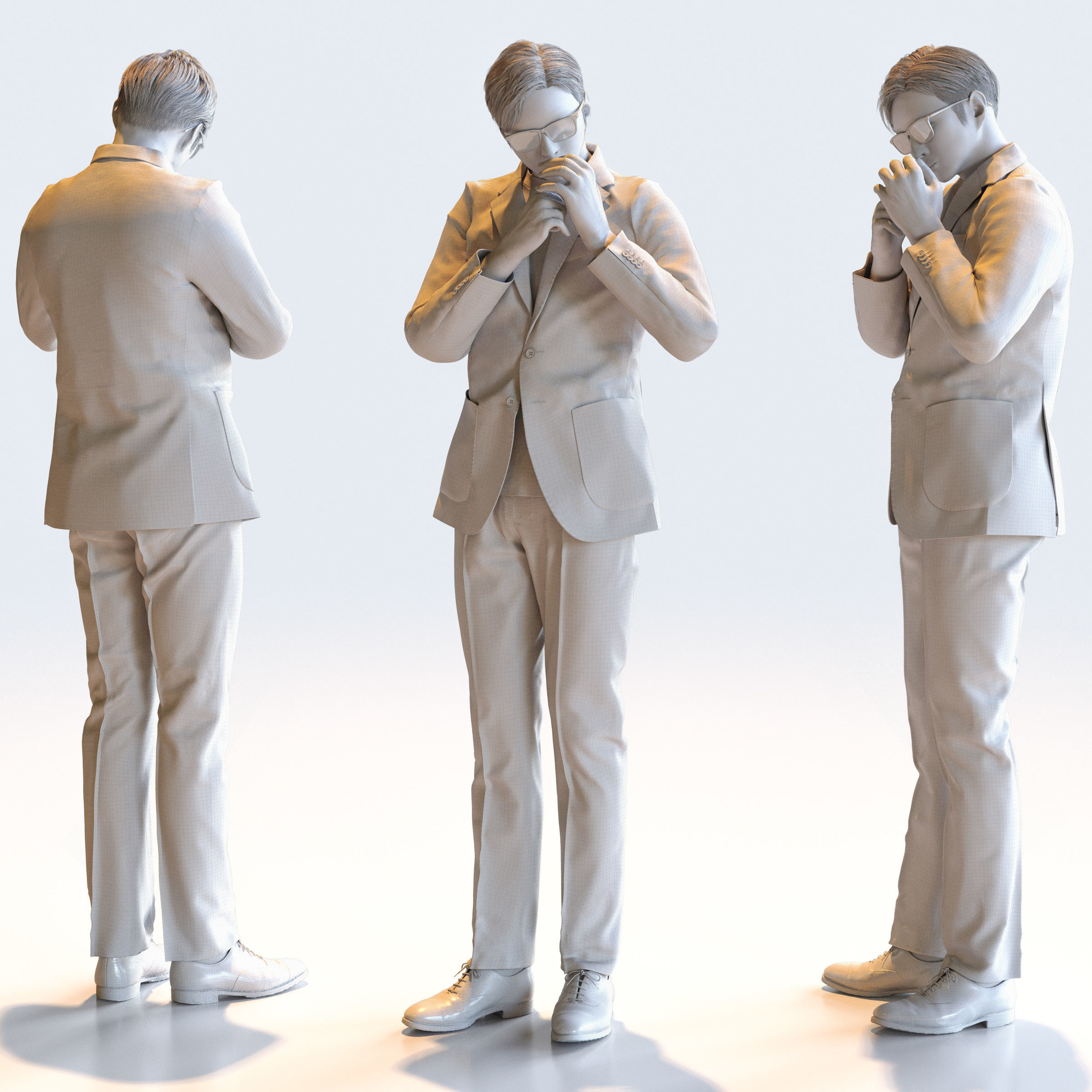 Posed Asian Smart Casual Man - 5 Pack 5 - S1-M5E 3D model_6