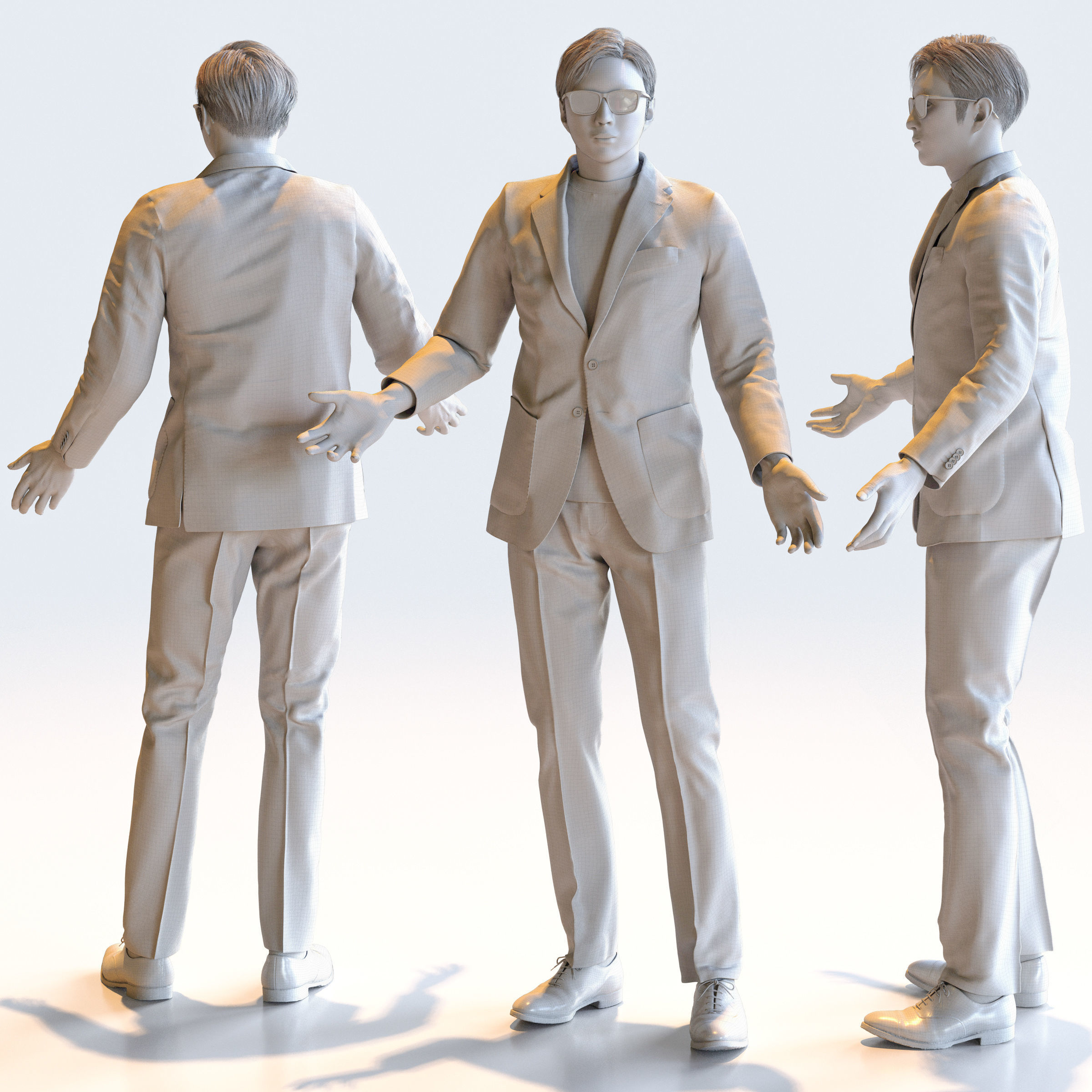 Posed Asian Smart Casual Man - 5 Pack 5 - S1-M5E 3D model_9