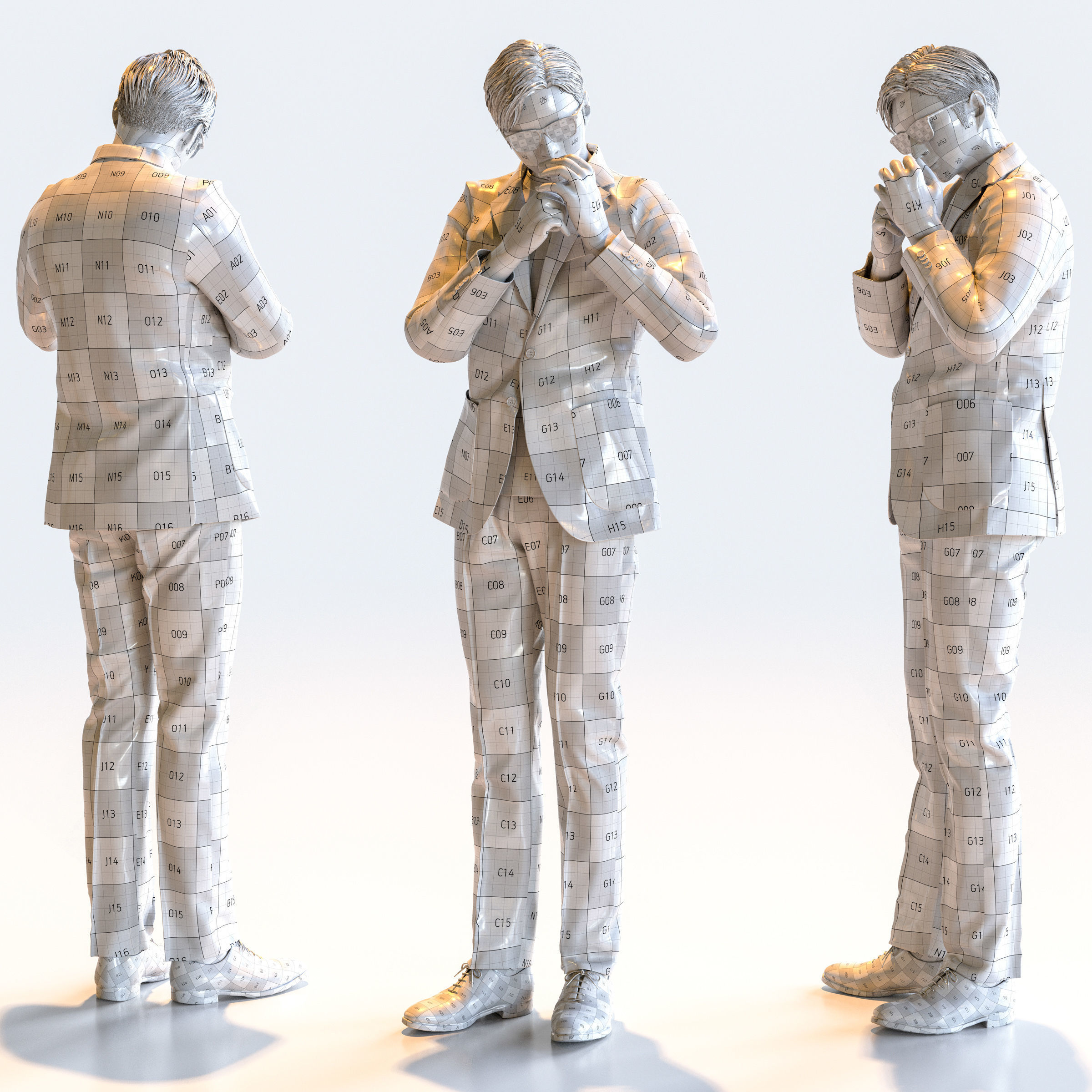 Posed Asian Smart Casual Man - 5 Pack 5 - S1-M5E 3D model_7