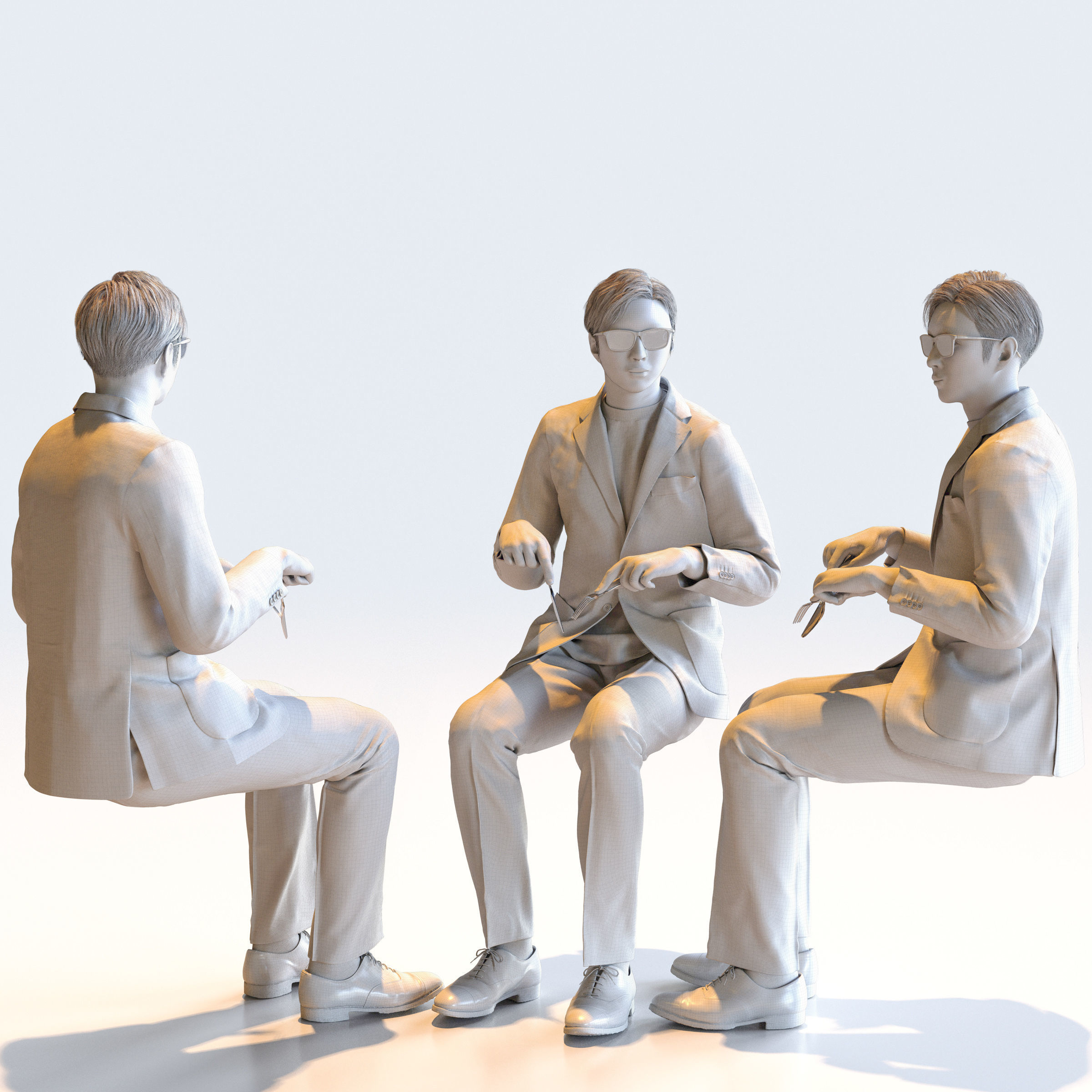 Posed Asian Smart Casual Man - 5 Pack 5 - S1-M5E 3D model_15