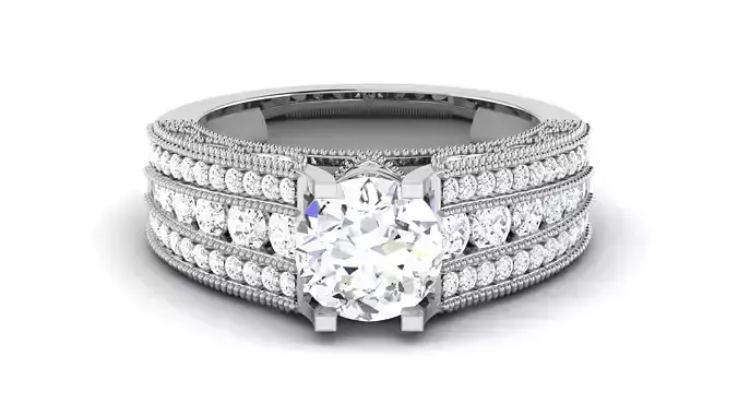 Solitaire Engagement Wedding Ring Bridal Ring 3D print model