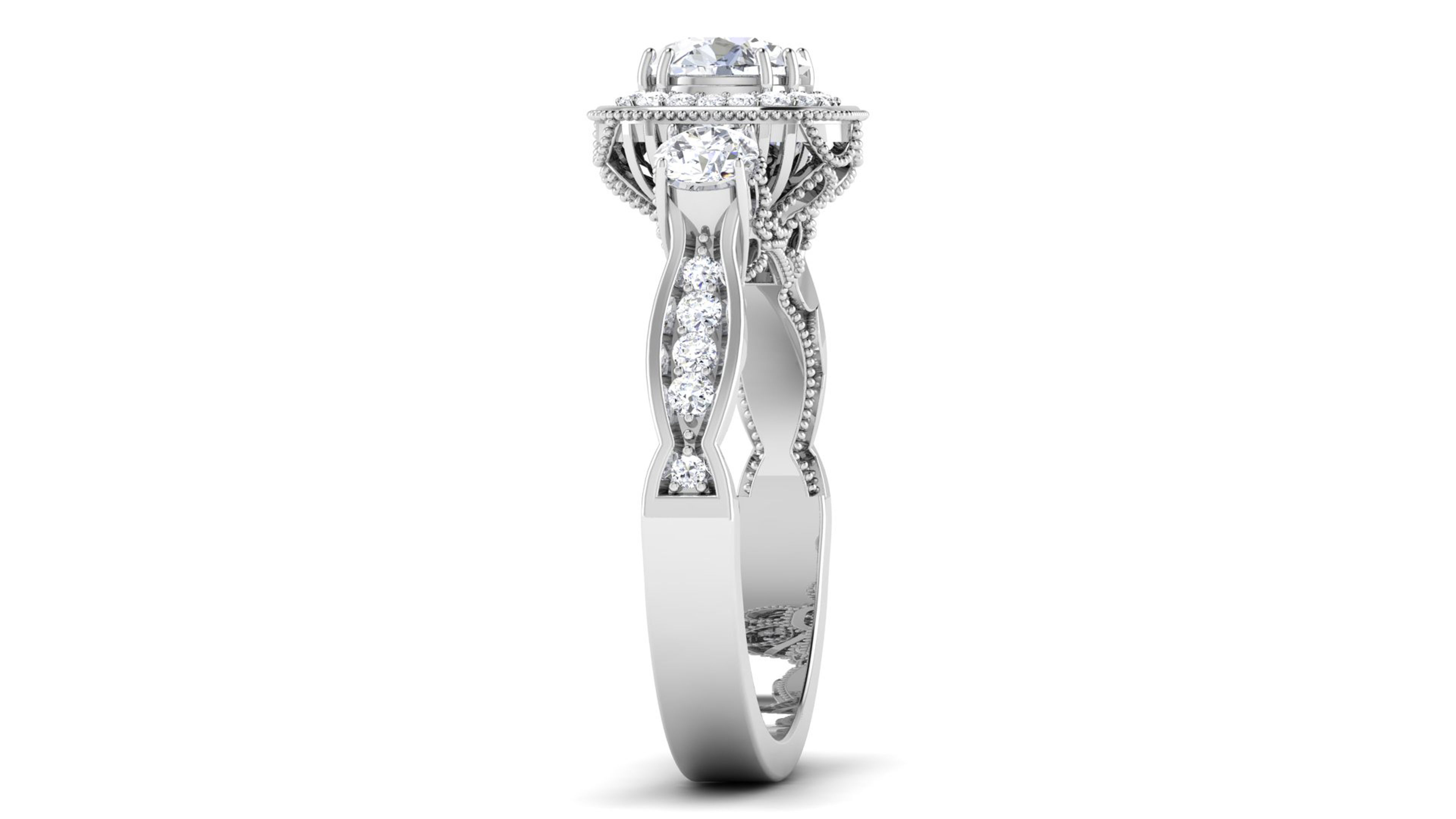 Solitaire Engagement Wedding Ring Bridal Ring 3D print model_3