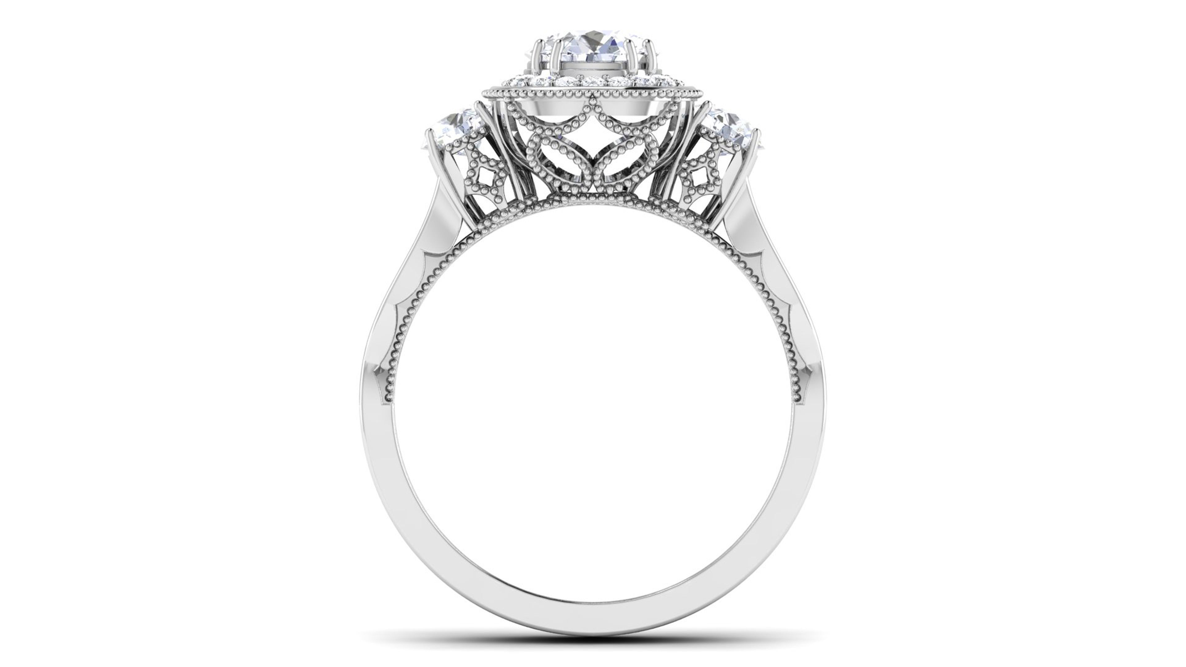Solitaire Engagement Wedding Ring Bridal Ring 3D print model_1
