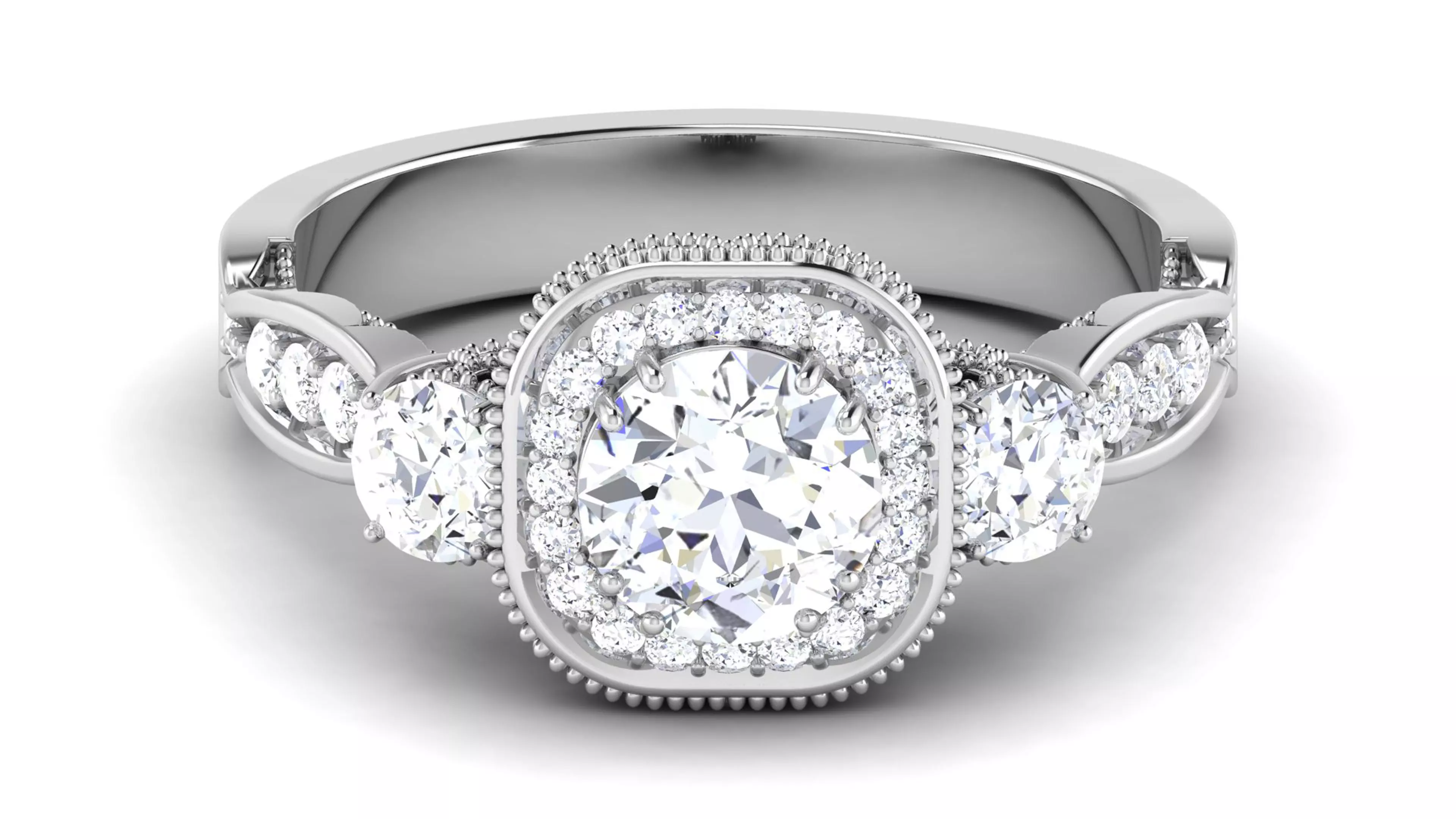 Solitaire Engagement Wedding Ring Bridal Ring 3D print model_0