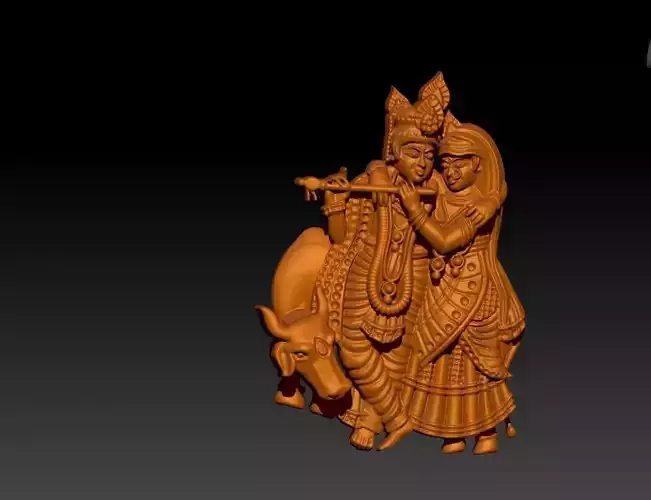 Antique Brass Radha Krishna