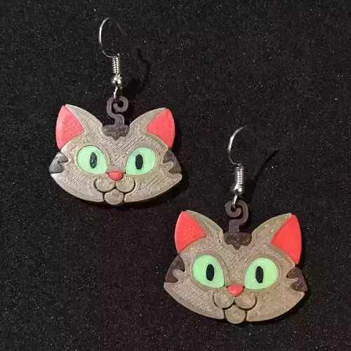Kawaii Kitties Earring Set 3D print model
