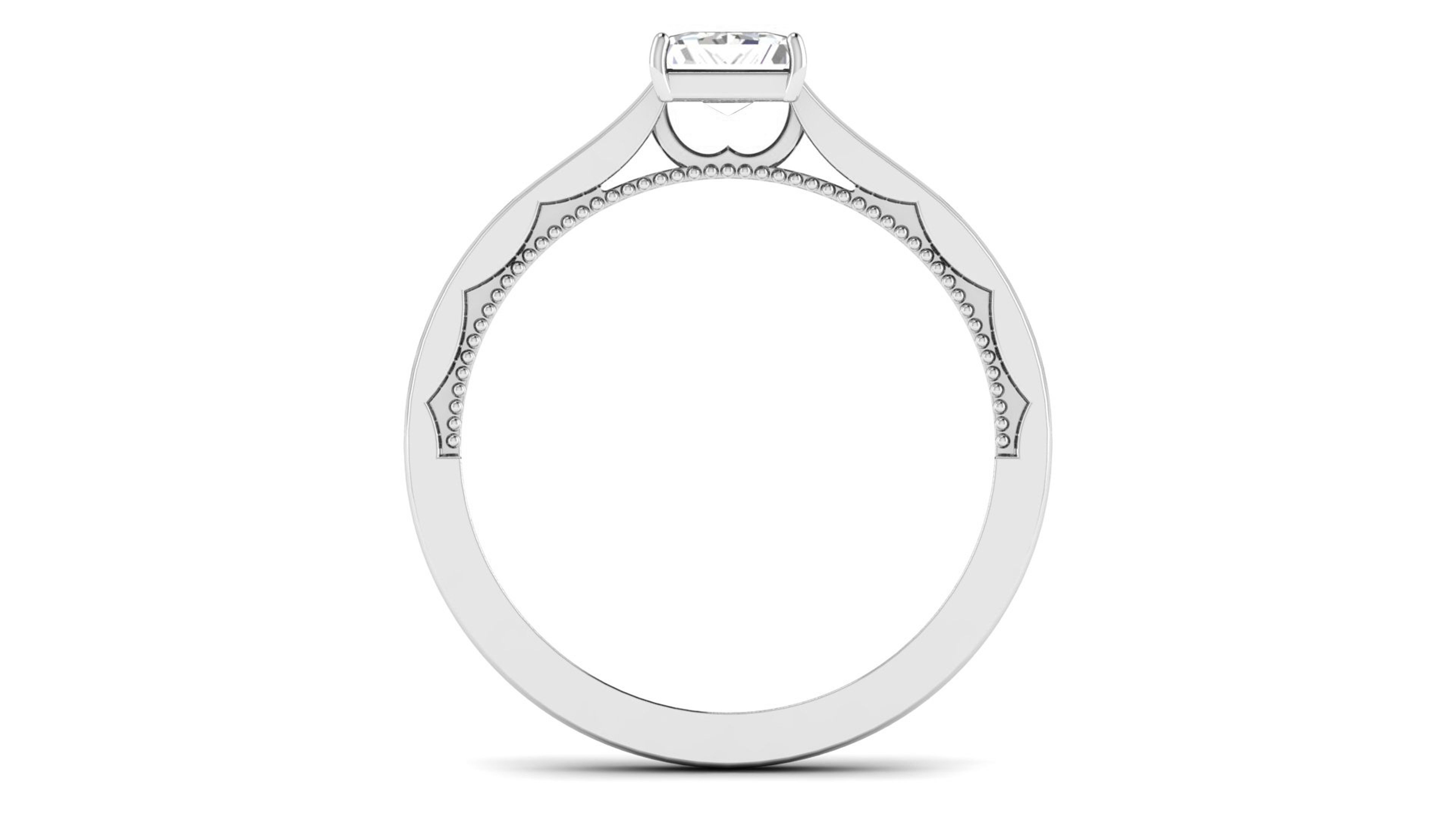 Solitaire Wedding Engagement Princess Stone Bridal Ring 3D print model_1