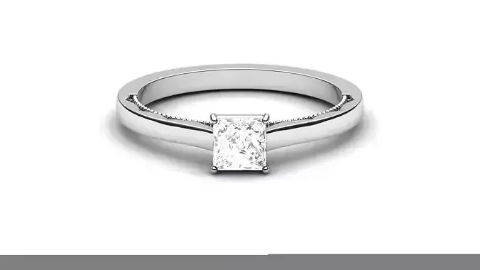 Solitaire Wedding Engagement Princess Stone Bridal Ring