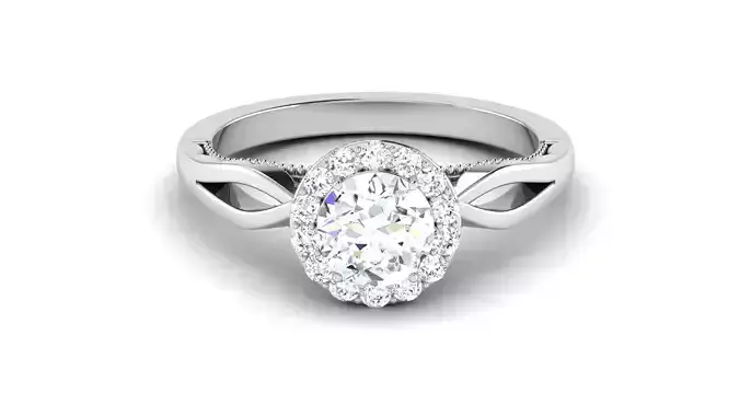 Solitaire Wedding Engagement Halo Ring Bridal Ring