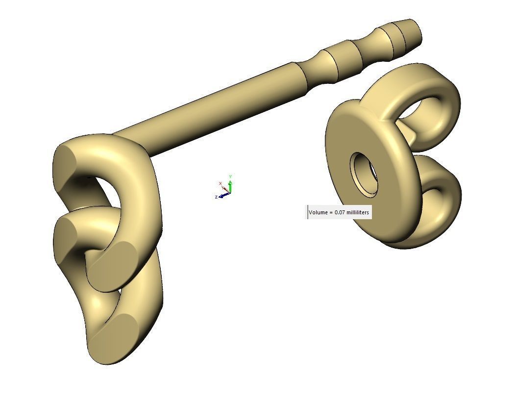 Double cuban chain link stud earring 3D print model_16